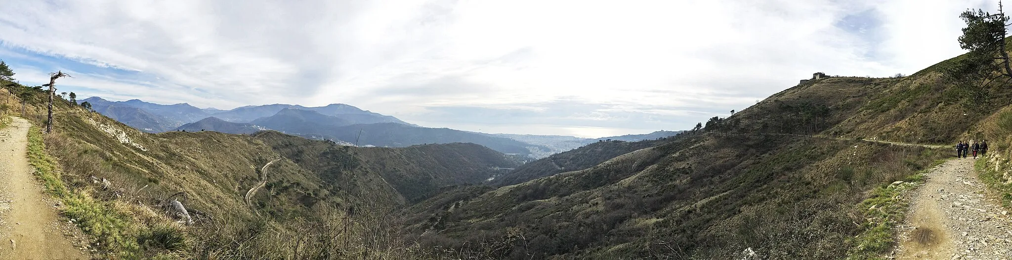 Photo showing: Panorama dal percorso escursionistico da Righi a Trensasco, Genova- gennaio 2018