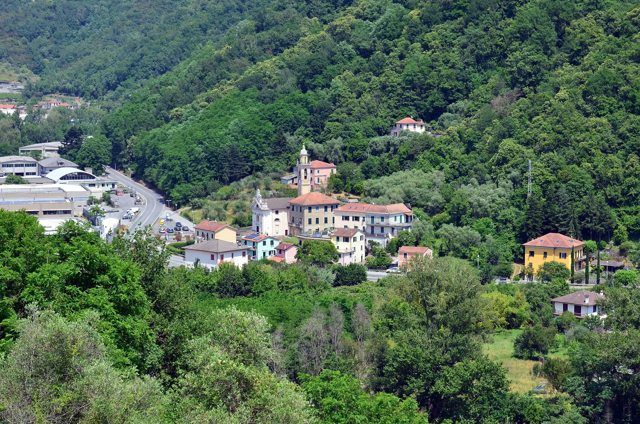 Photo showing: Panorama di Santa Maria Sturla, Carasco, Liguria, Italia