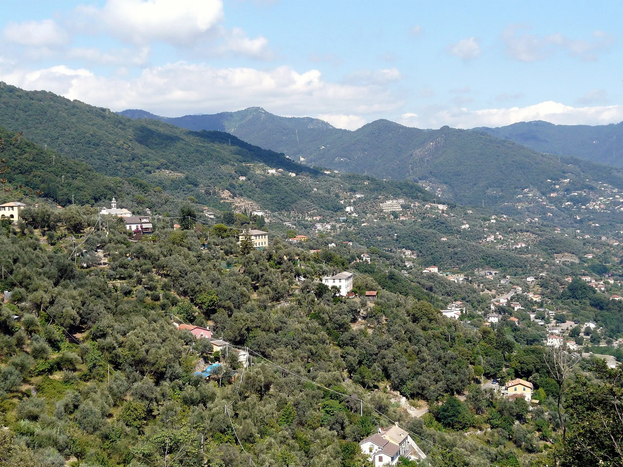 Photo showing: Panorama della frazione di San Martino di Noceto, Rapallo, Liguria, Italia