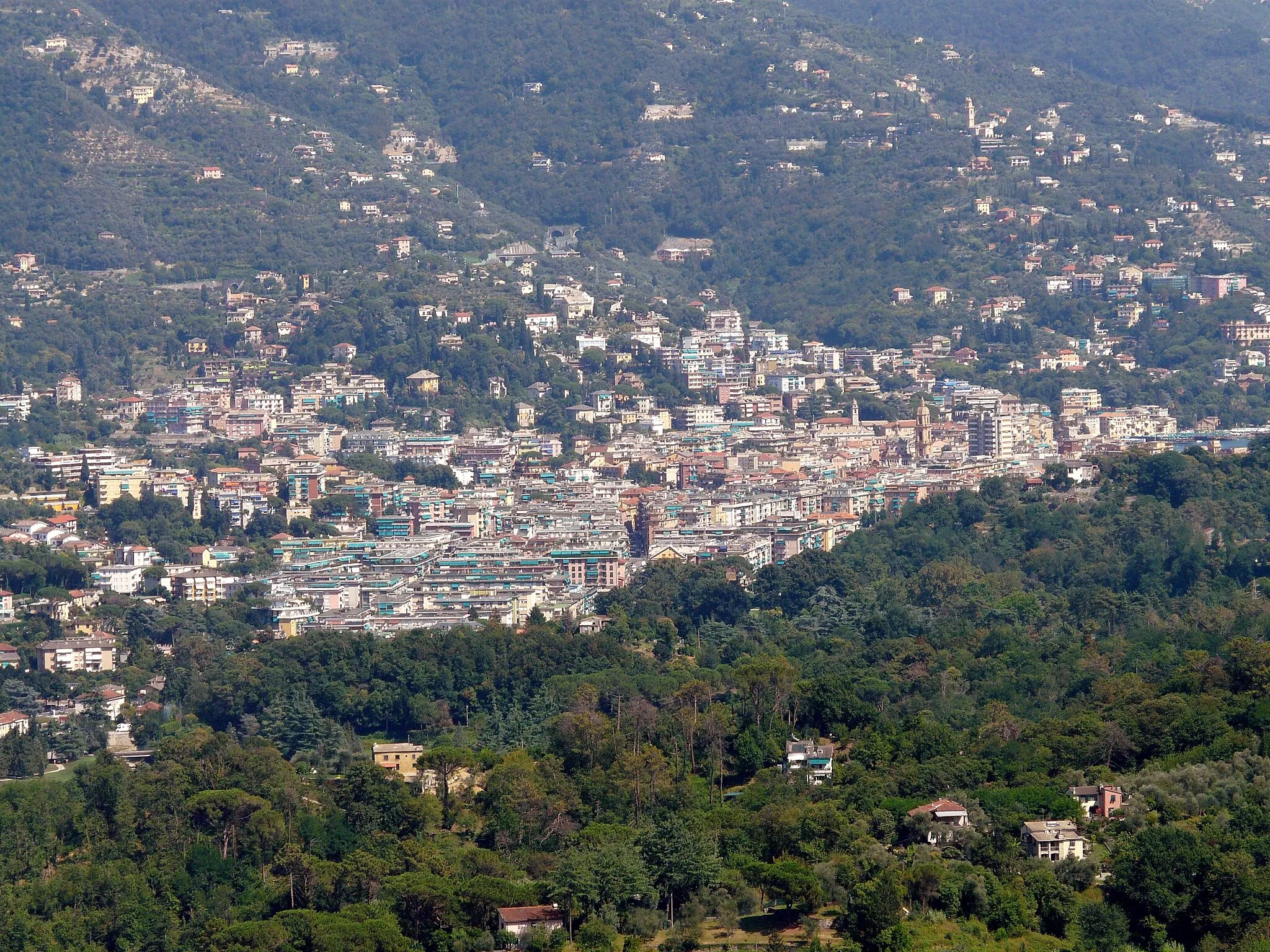 Photo showing: Panorama di Rapallo dalla frazione di San Martino di Noceto, Rapallo, Liguria, Italia