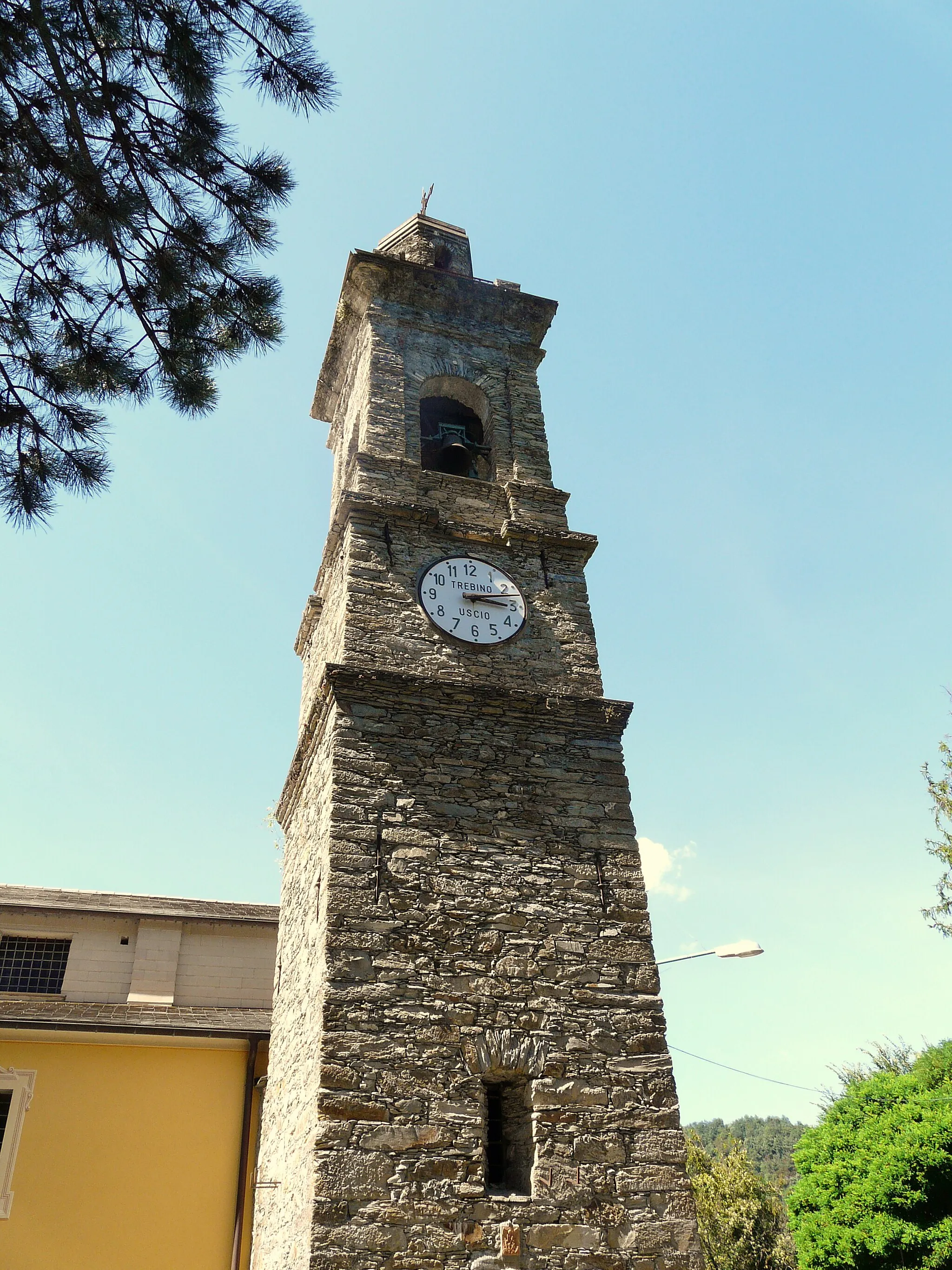 Photo showing: Campanile del Santuario di Nostra Signora del Bosco, Lumarzo, Liguria, Italia