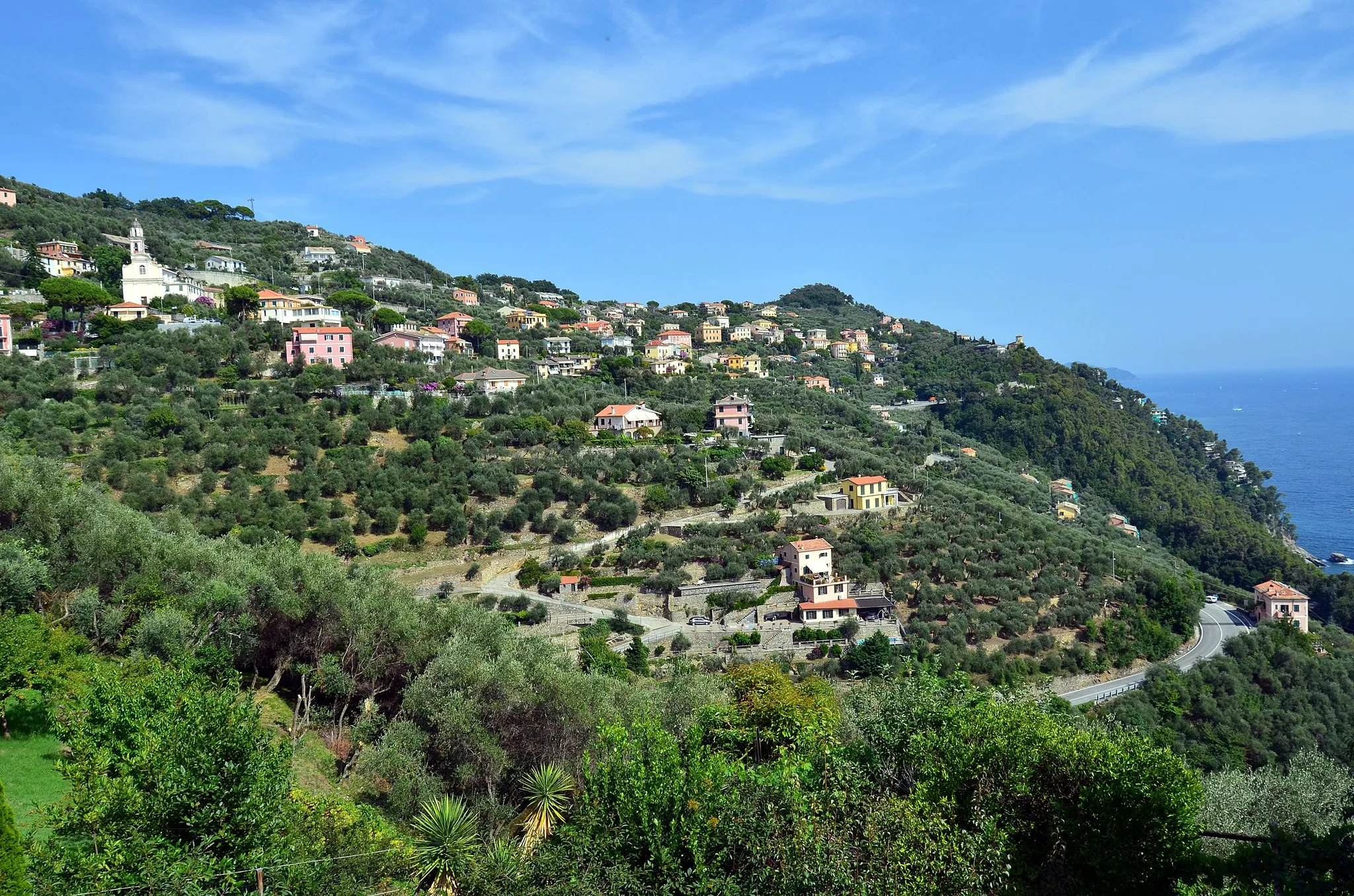 Photo showing: Panorama di Sant'Andrea di Rovereto, Chiavari, Liguria, Italia