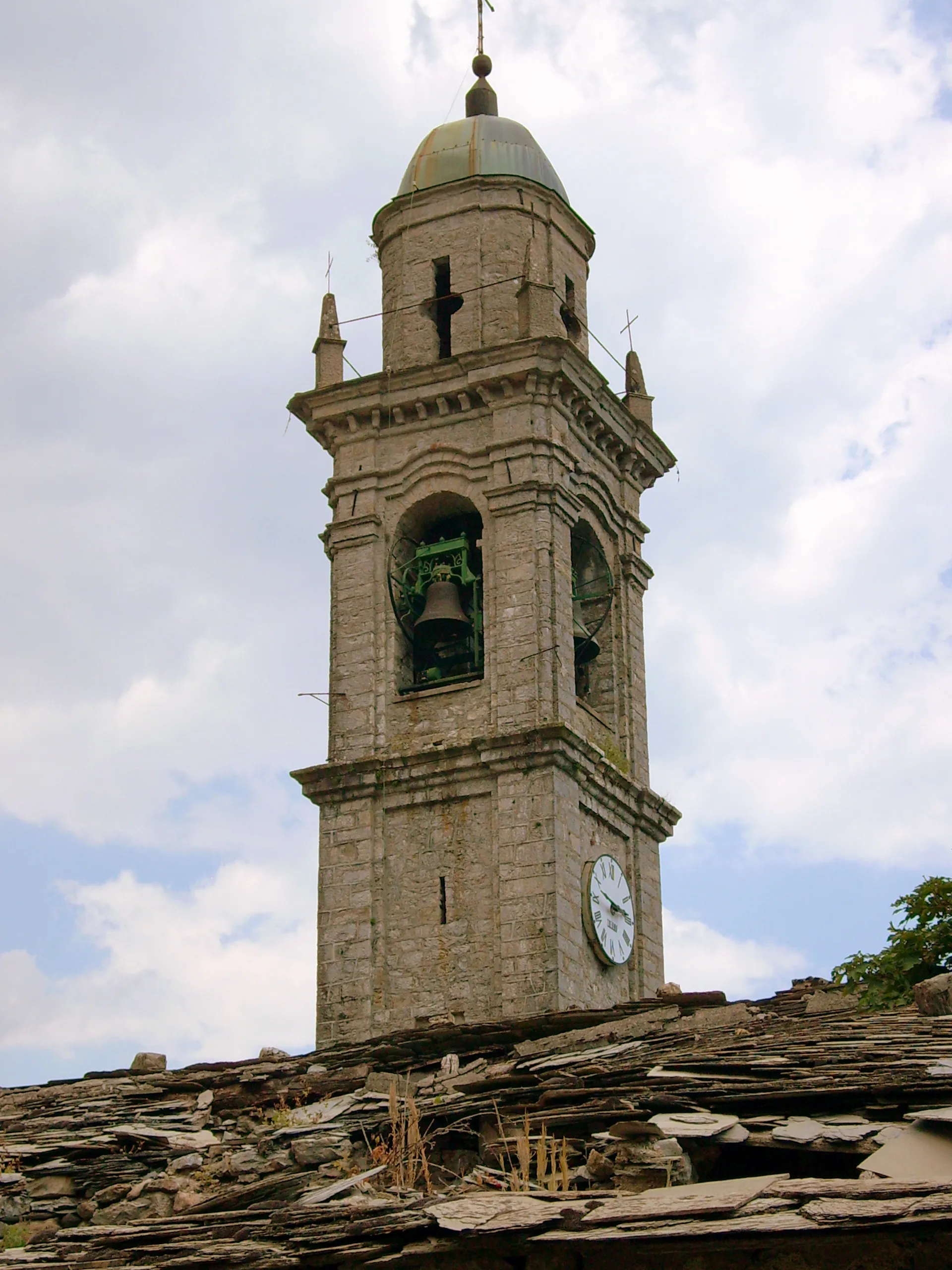 Photo showing: Campanile della chiesa di Cabanne, Rezzoaglio, Liguria, Italia