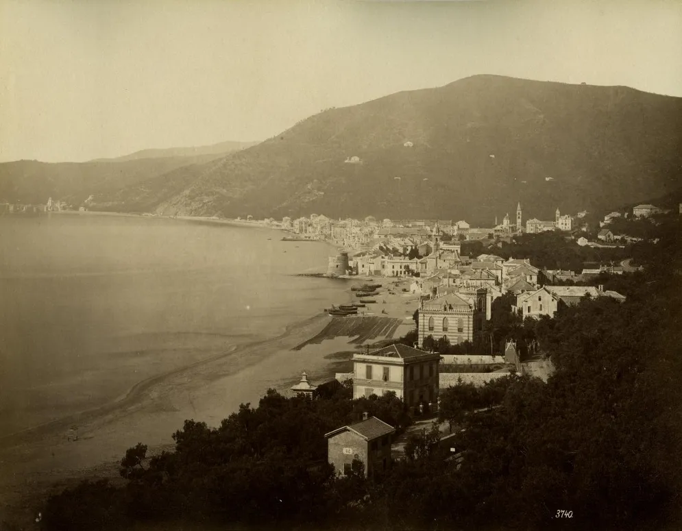 Photo showing: Alfred Noack (1833-1895) - "Alassio. View". Catalogue # 3740.