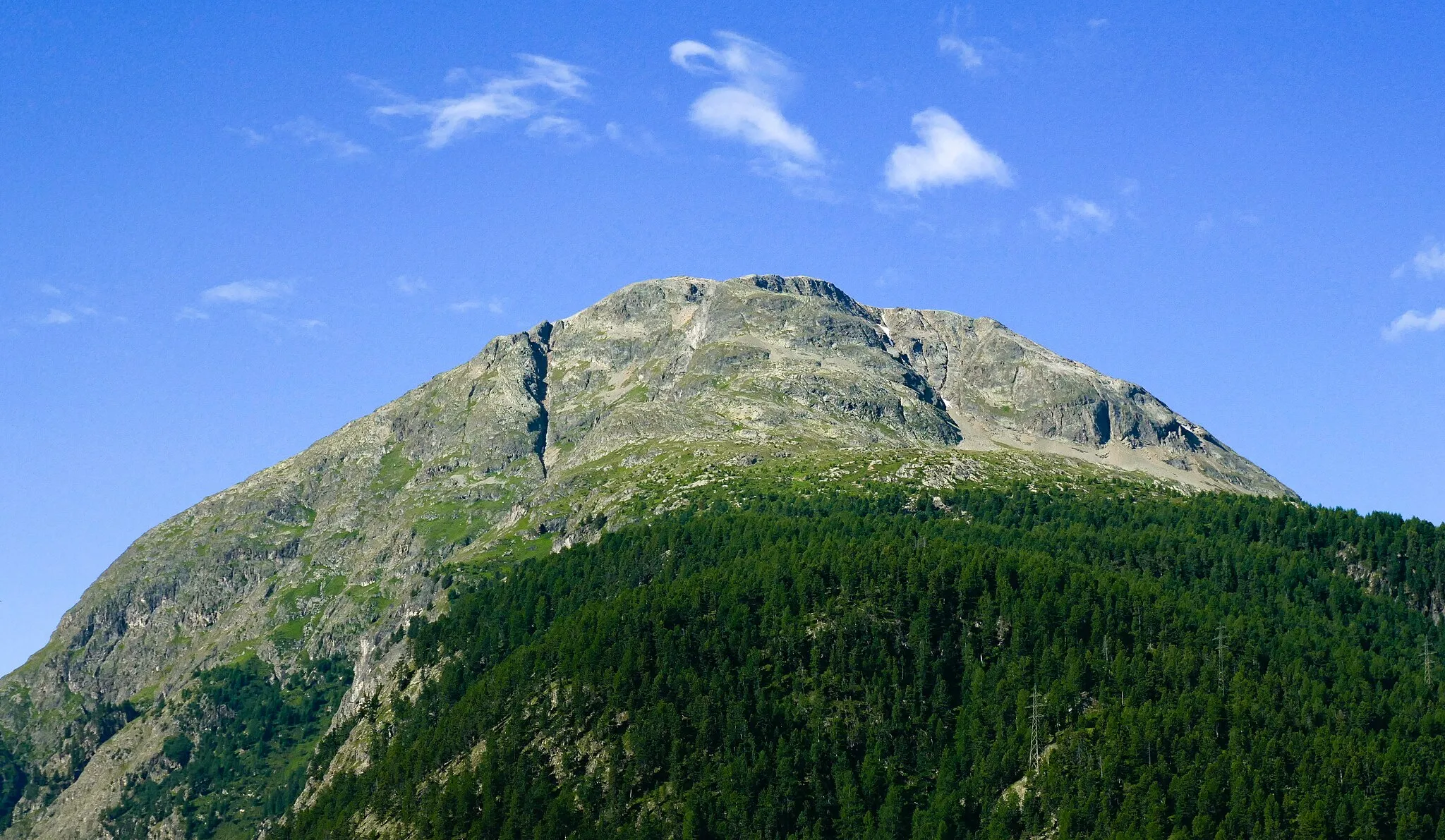 Photo showing: Piz Mezdi. View from Pontresina, Switzerland.