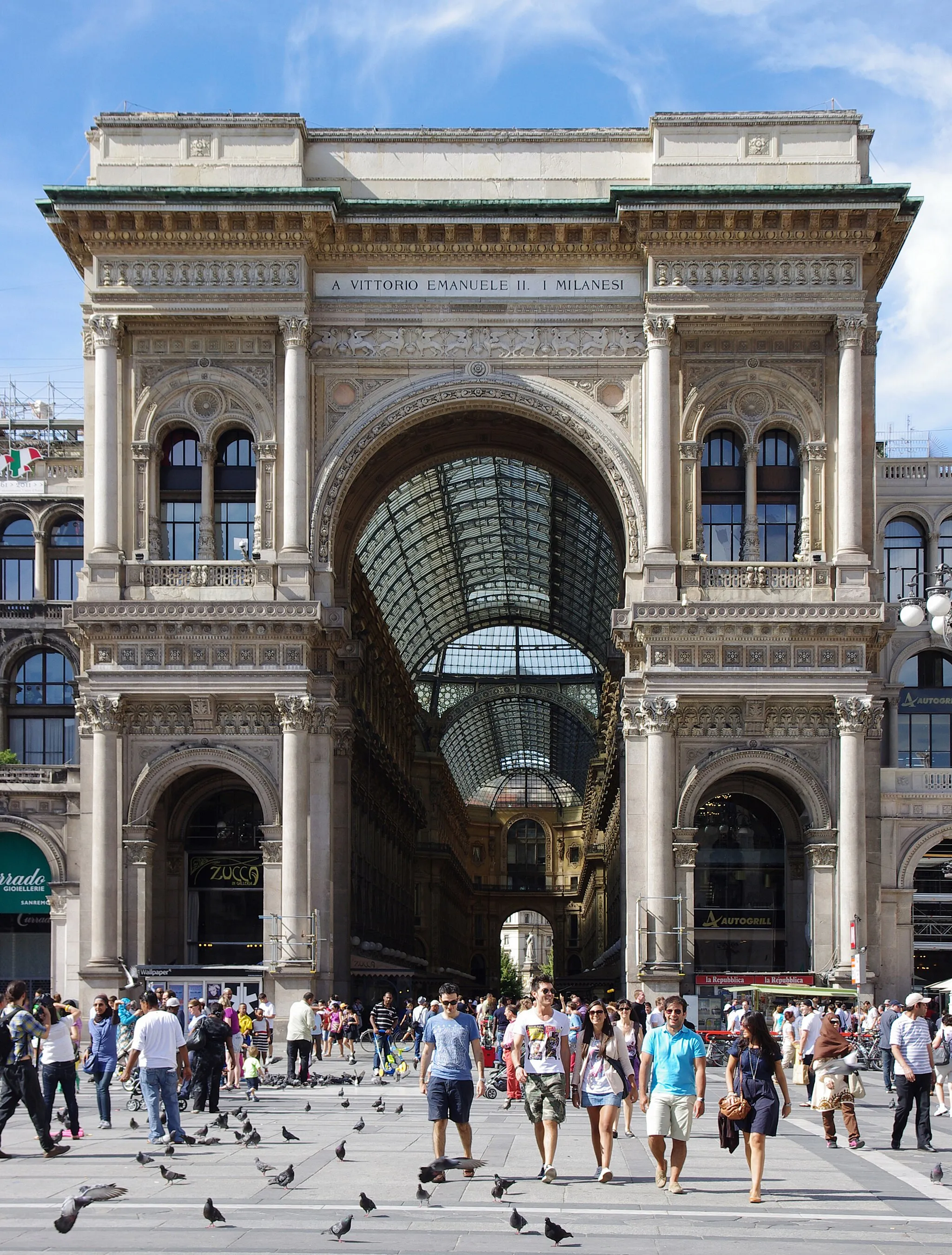 Photo showing: Triumphal arch of Gallery Vittorio Emanuele II in Milan