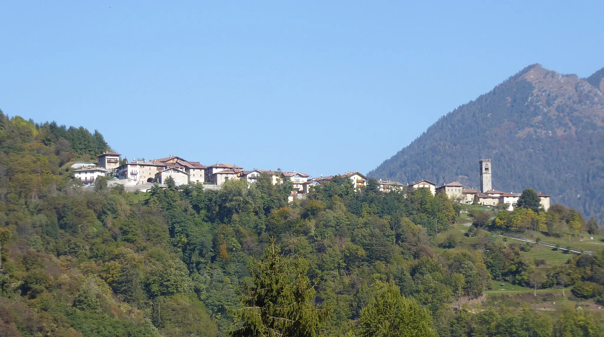 Photo showing: Praso (Valdaone) as seen from Bersone (Pieve di Bono-Prezzo), Trentino, Italy