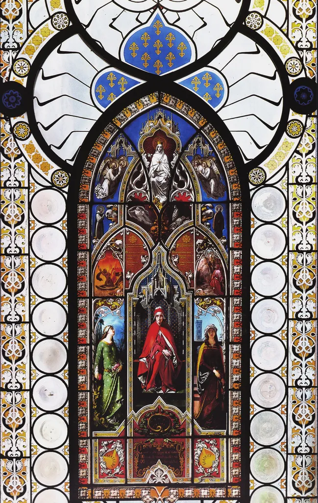 Photo showing: Giuseppe Bertini, Il trionfo di Dante, vetrata dello Studiolo Dantesco, Museo Poldi Pezzoli, Milano.
