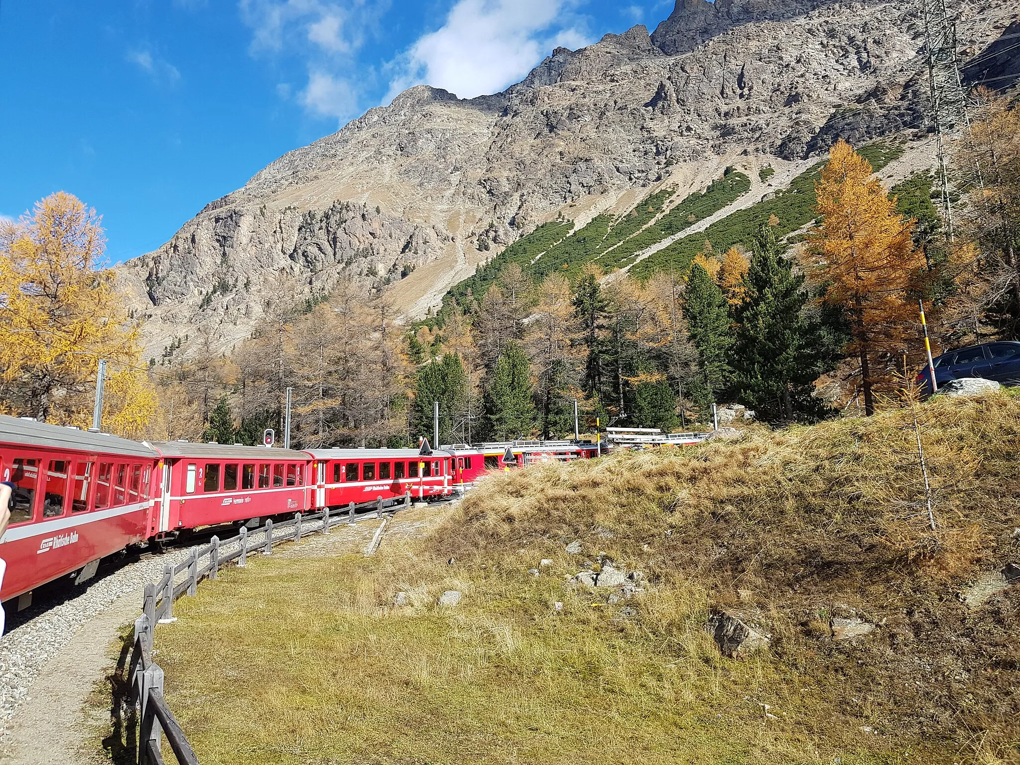 Photo showing: Bernina Express from Bernina Train Window