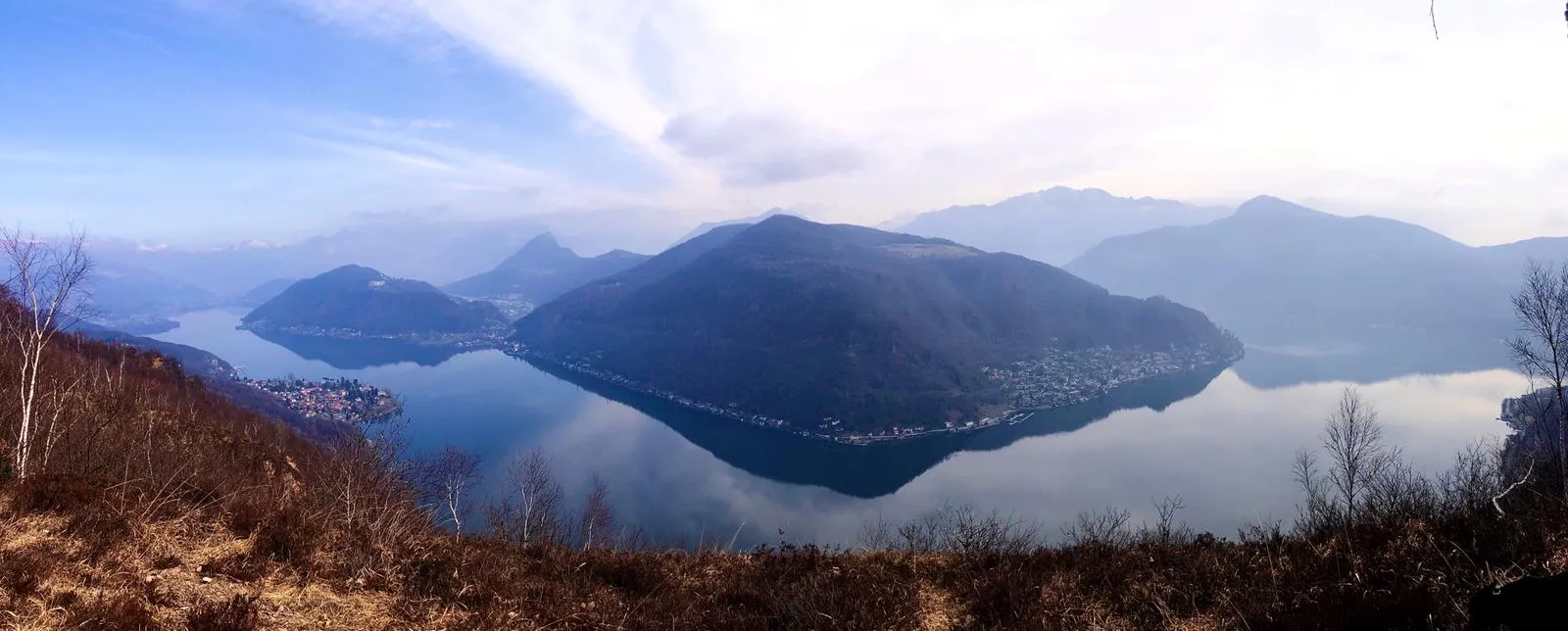 Photo showing: View of Lake Lugano from Punta Paradiso