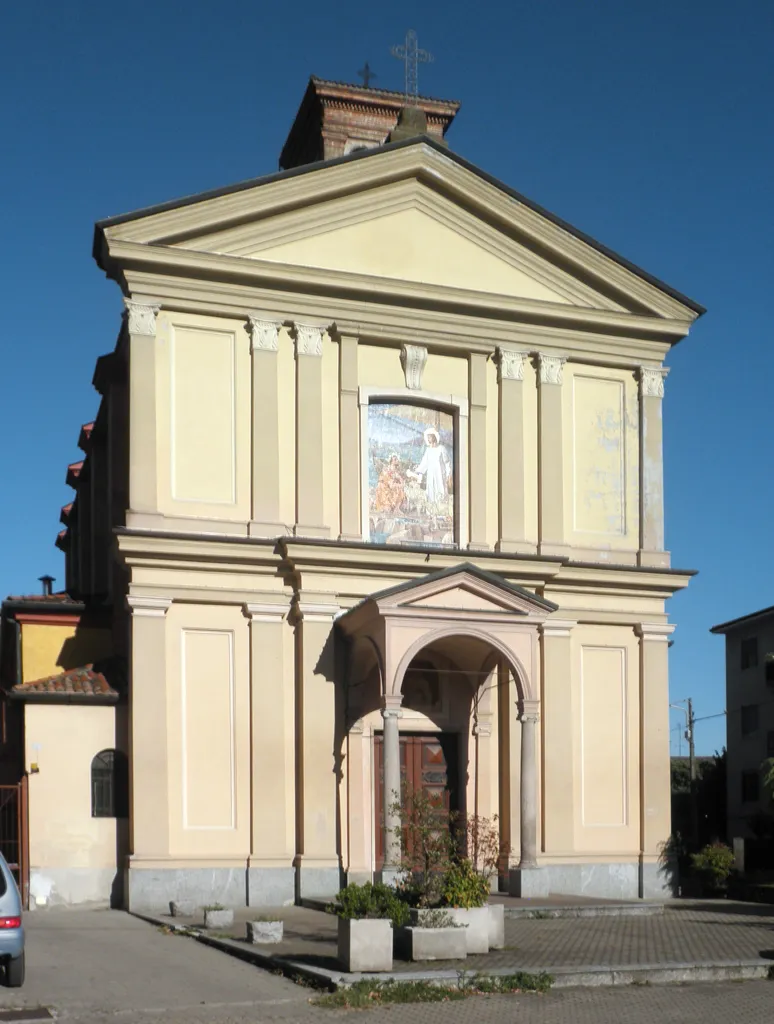 Photo showing: La chiesa parrocchiale di San Pietro Apostolo a Quartiano, frazione del comune di Mulazzano.