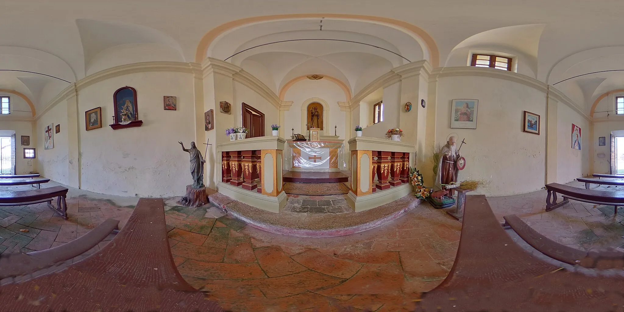 Photo showing: Fotosfera dell'interno della Chiesetta di Sant'Antonio Abate a Megna (Asso)