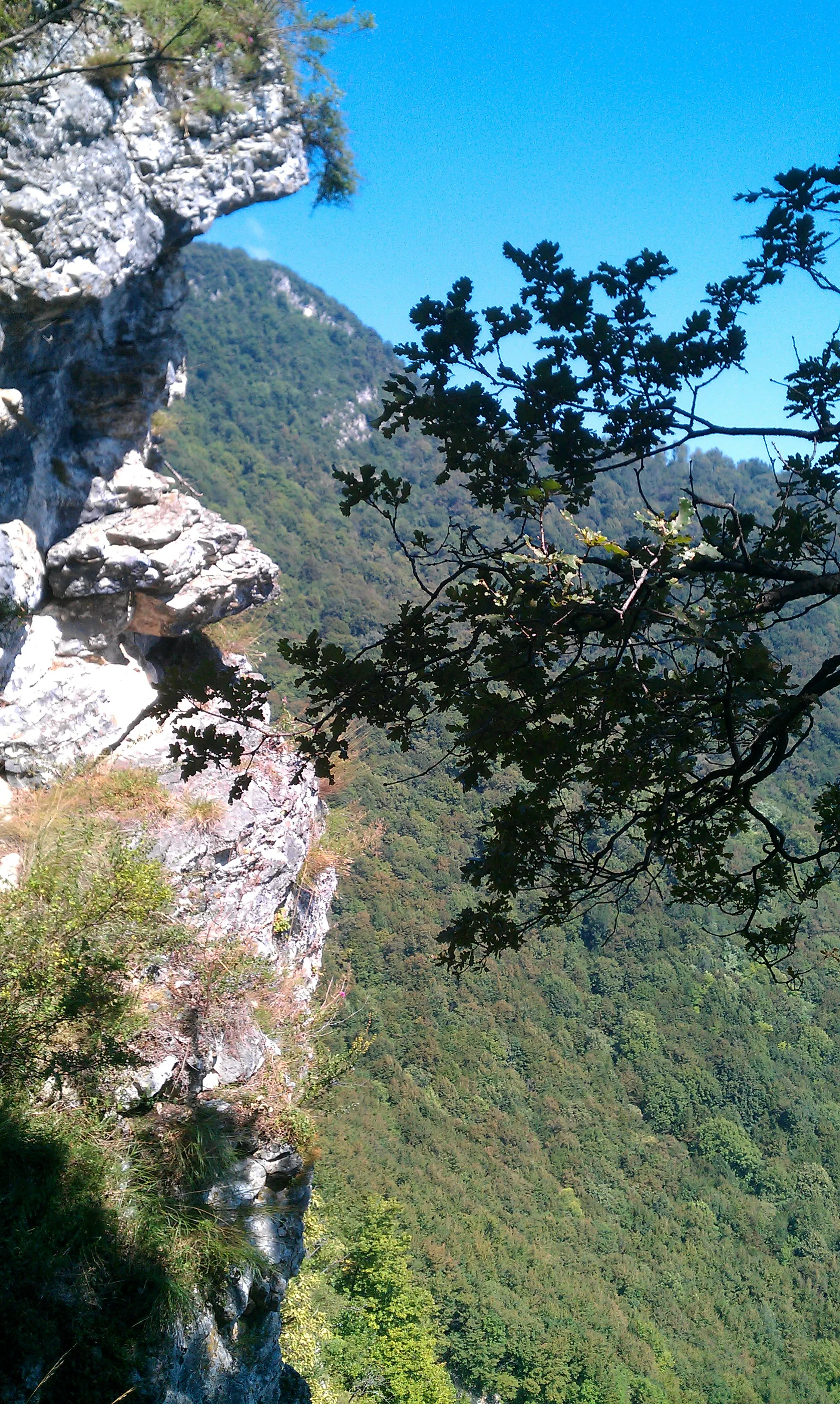 Photo showing: Le rocce del fianco spaccato del monte Crocino, ad Arcisate in provincia di Varese.
