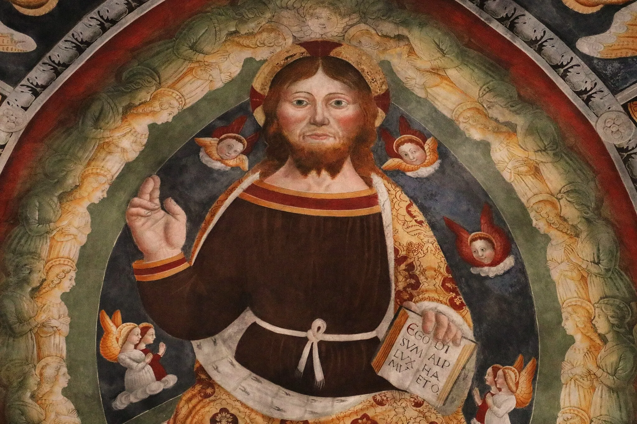 Photo showing: Fresco of Christ Pantocrator, Chiesa di Santa Maria Assunta, Esine, Lombardy, Italy