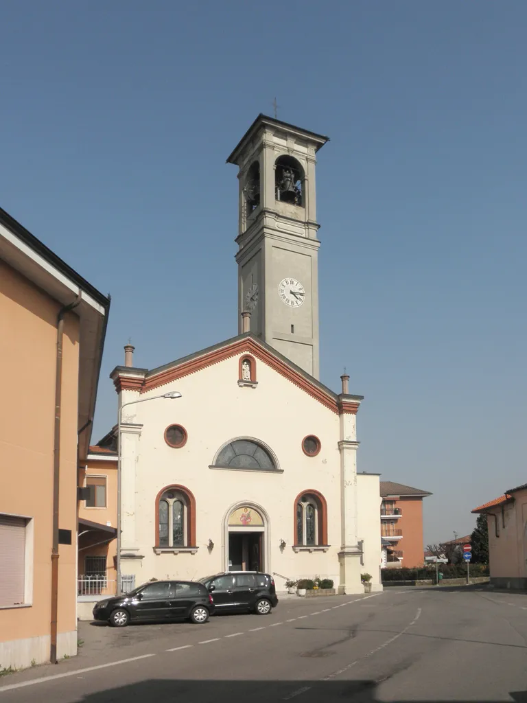 Photo showing: La chiesa parrocchiale di Santo Stefano Protomartire a Mulazzano.
