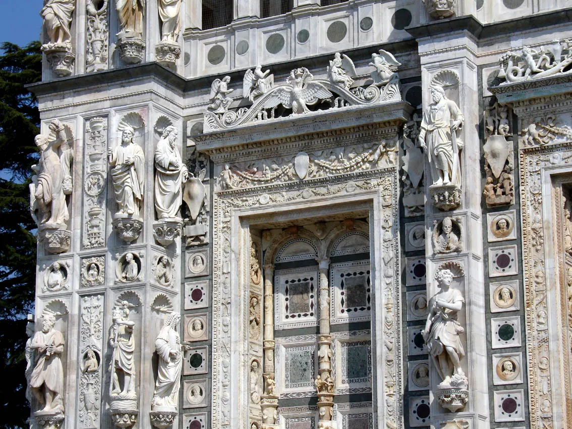 Photo showing: Fragment fasady - Certosa di Pavia.