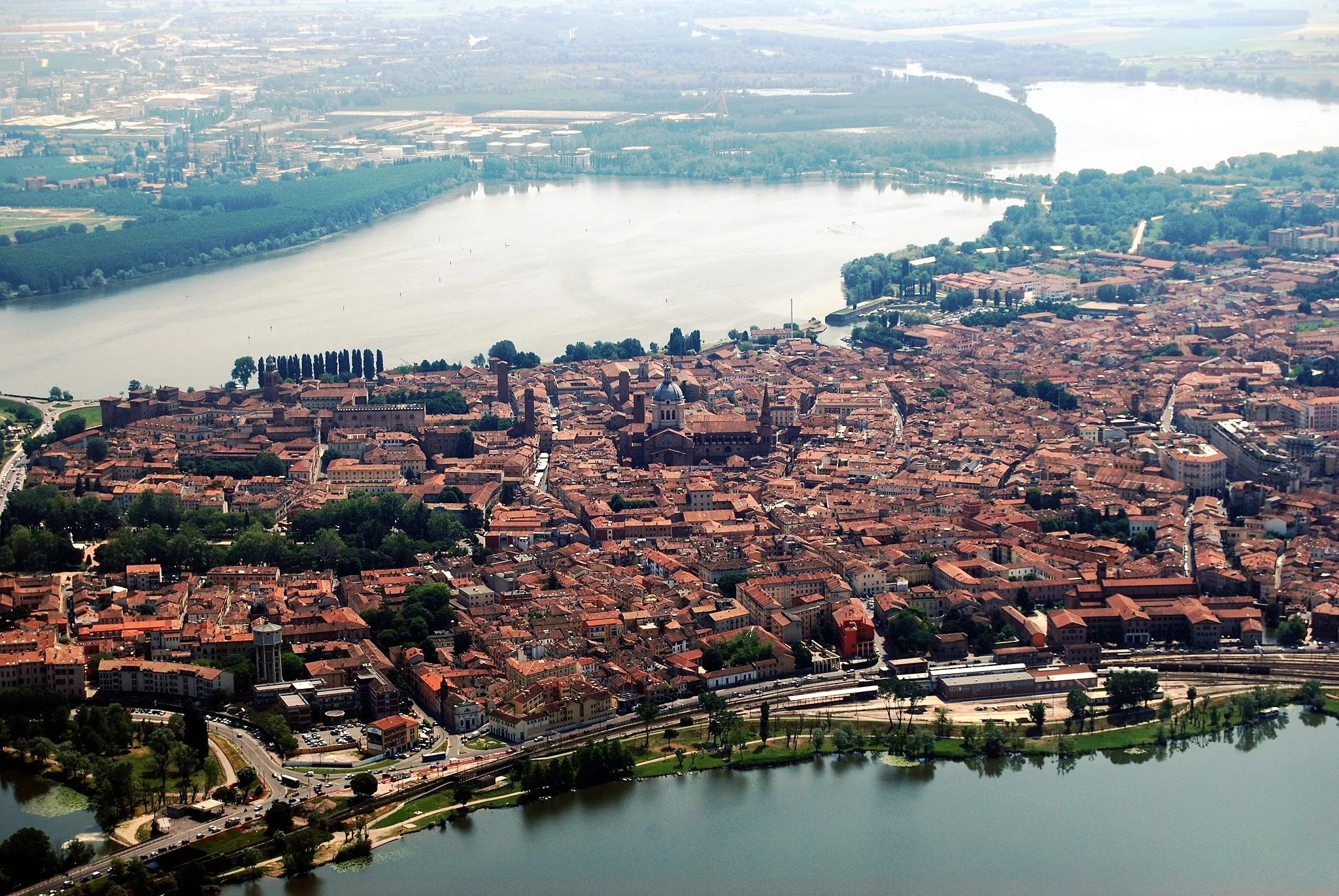 Photo showing: Aerial view of Mantova