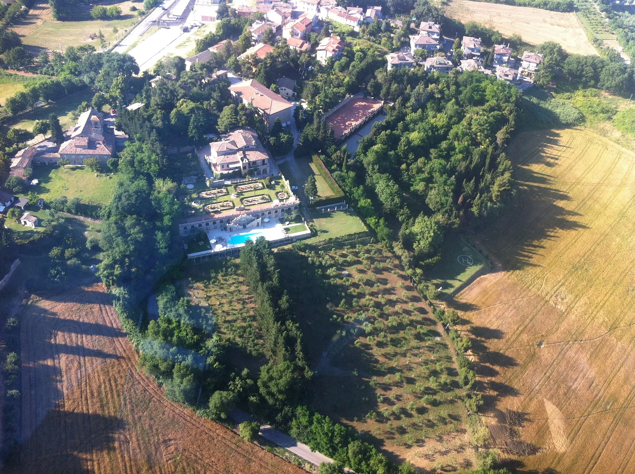 Photo showing: Foto aerea di Villa Cattani Stuart