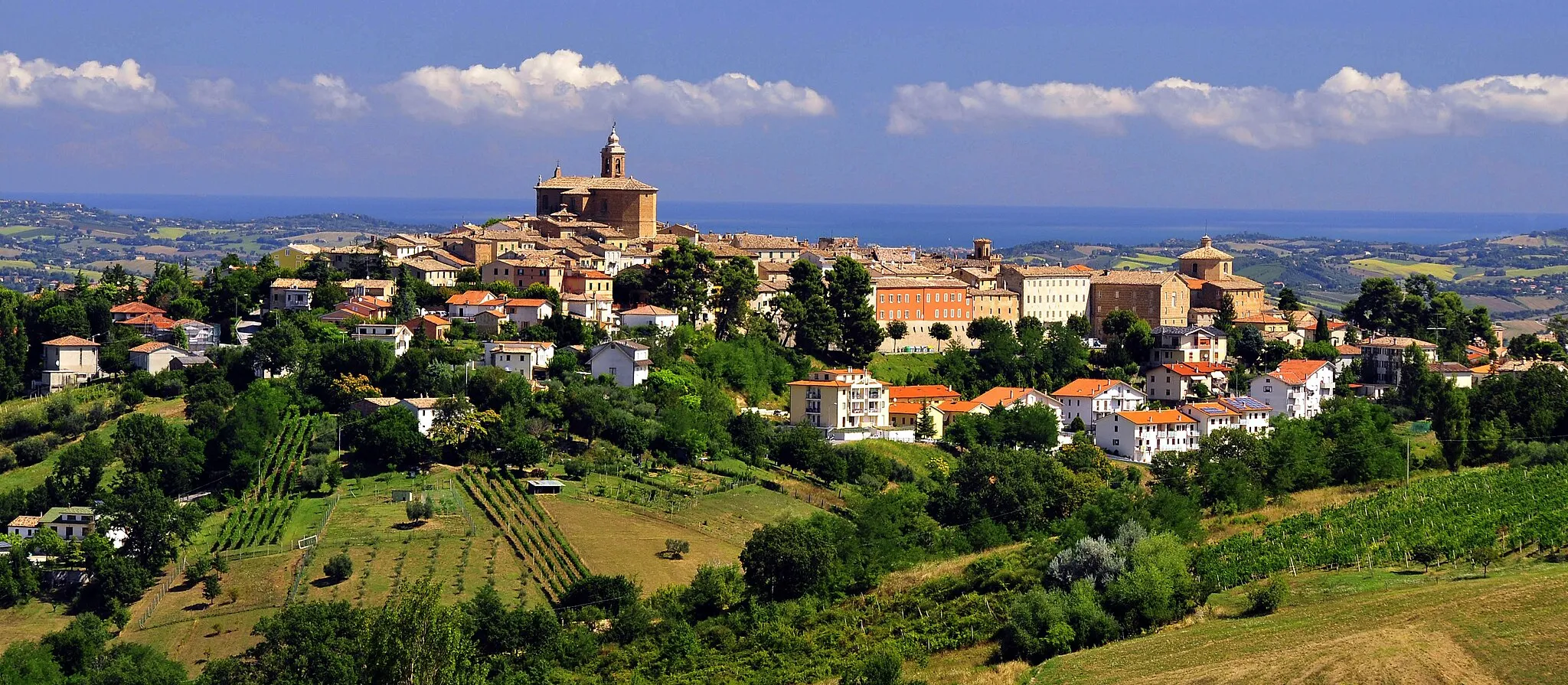 Photo showing: Vista panoramica di Montecarotto da Poggio San Marcello