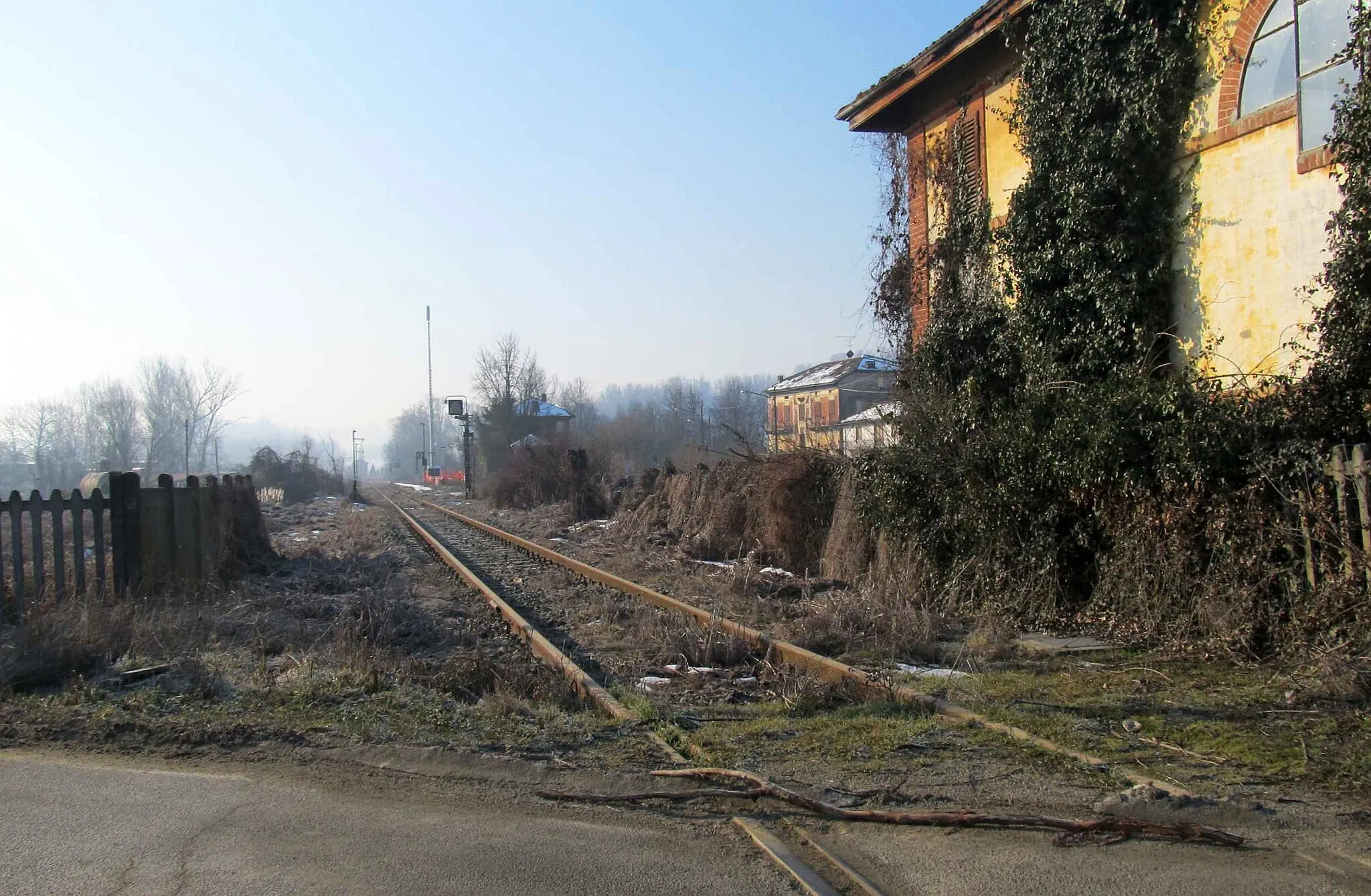 Photo showing: Chivasso–Asti railway in Cunico (winter 2013)