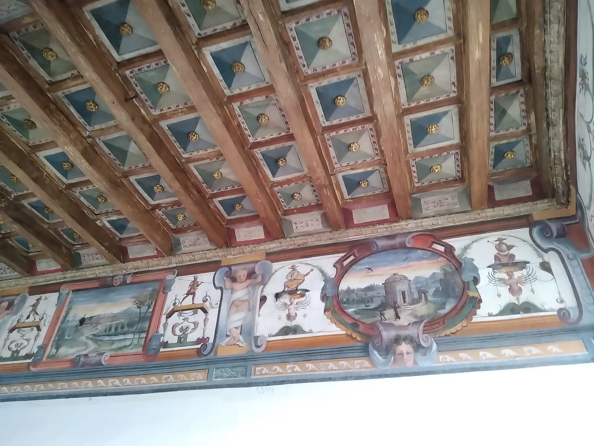 Photo showing: Castello di Foglizzo: un dettaglio dei soffitti a cassettoni