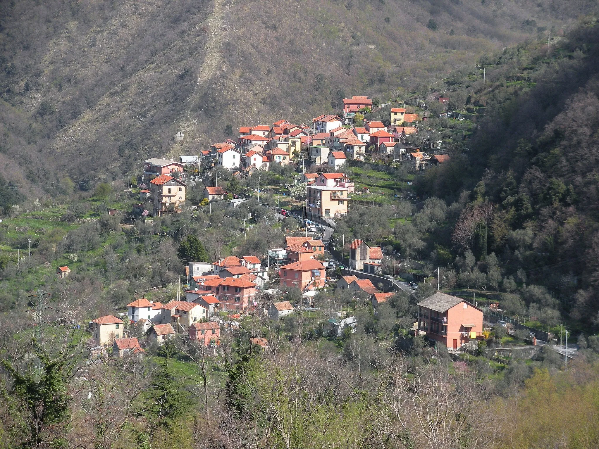 Photo showing: Panorama di Cartagenova (Molassana, quartiere di Genova)