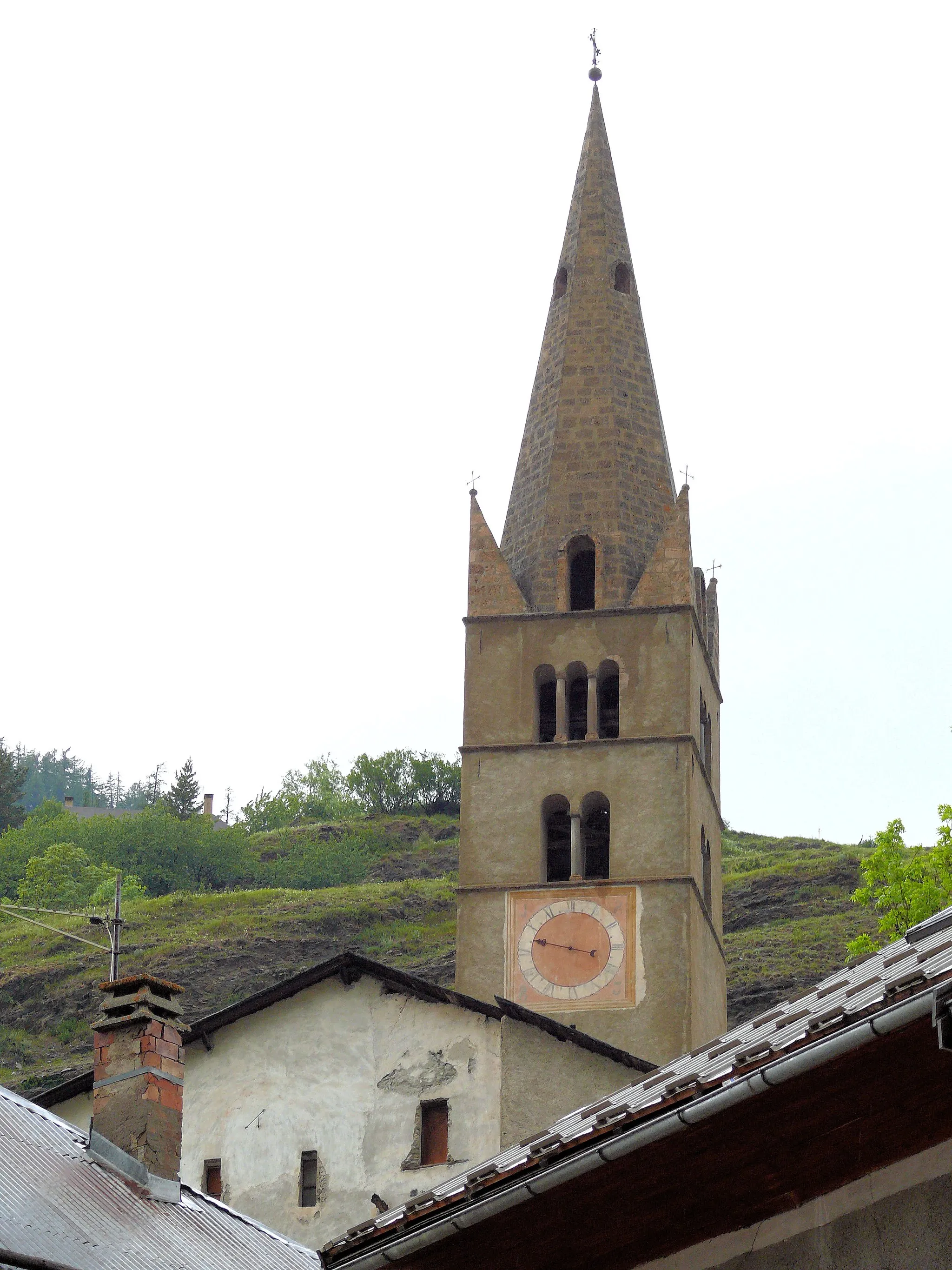 Photo showing: Aiguilles - Clocher de l'église Saint-Jean-Baptiste