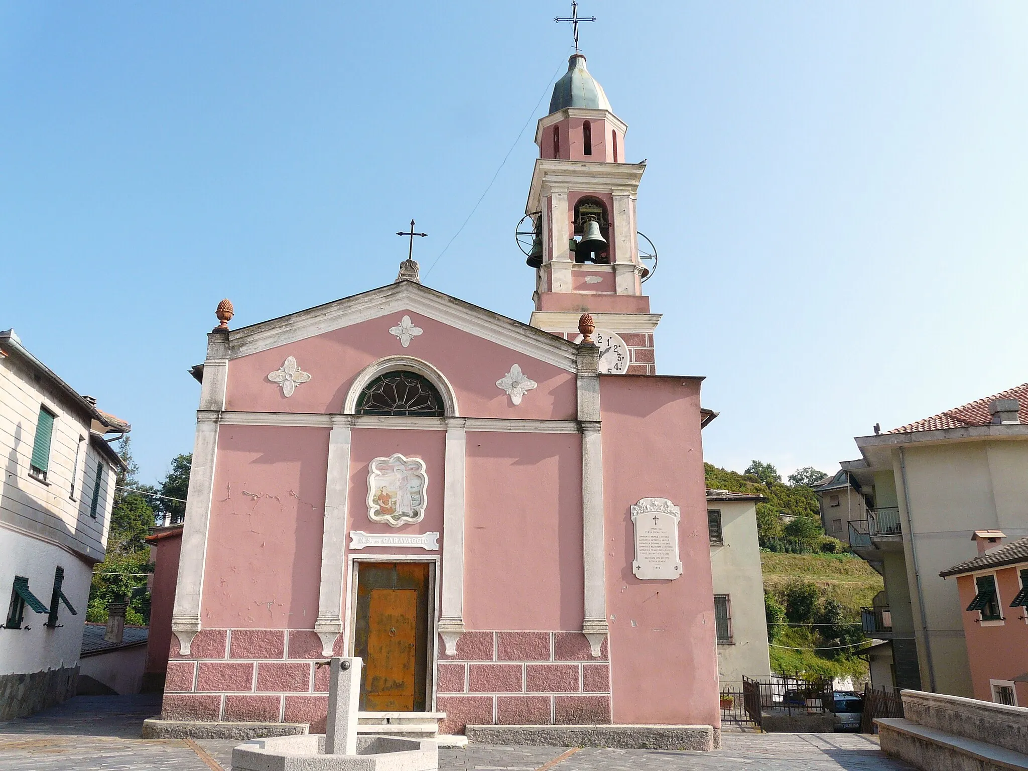 Photo showing: Campanile della Chiesa di Nostra Signora di Caravaggio, Calcinara, Uscio, Liguria, Italia