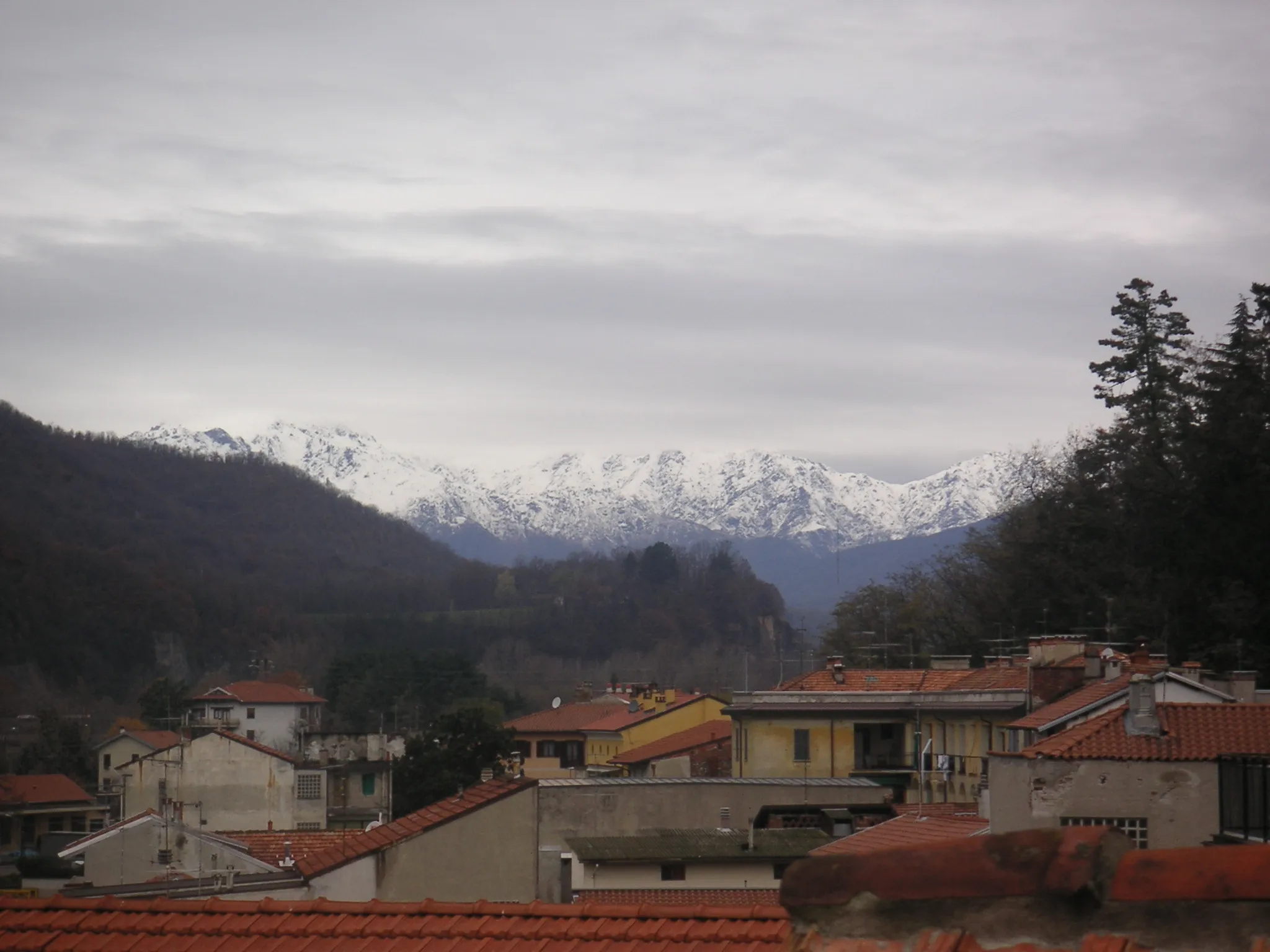 Photo showing: Vista sul Monte Rosa da Romagnano