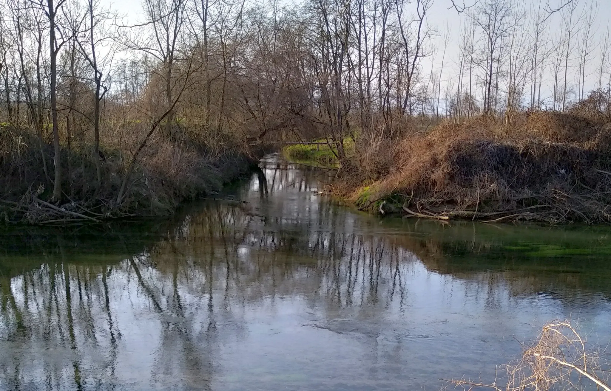 Photo showing: Torrente Cantogno - confluenza nel Po