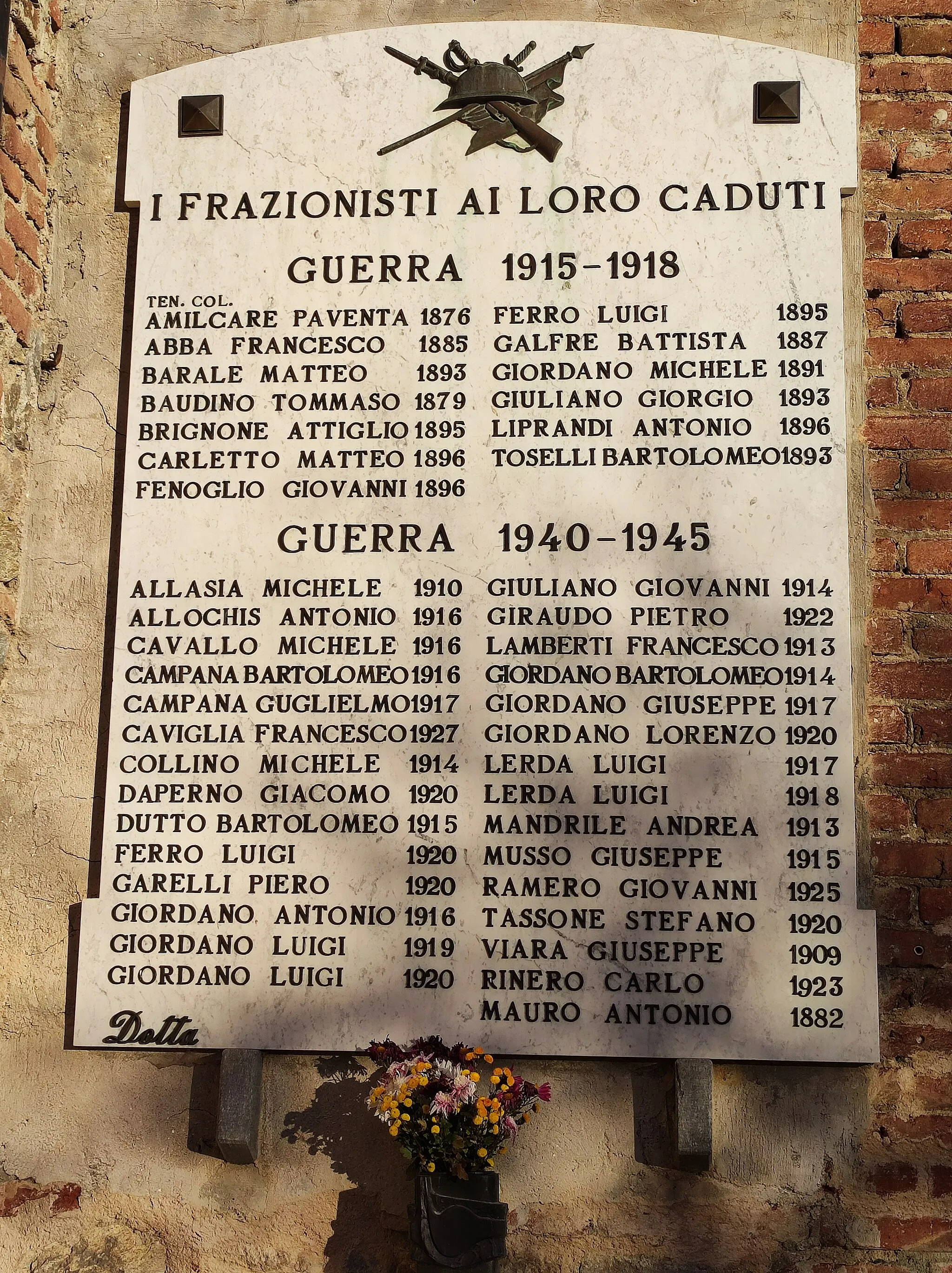 Photo showing: Plaque in Cuneo
