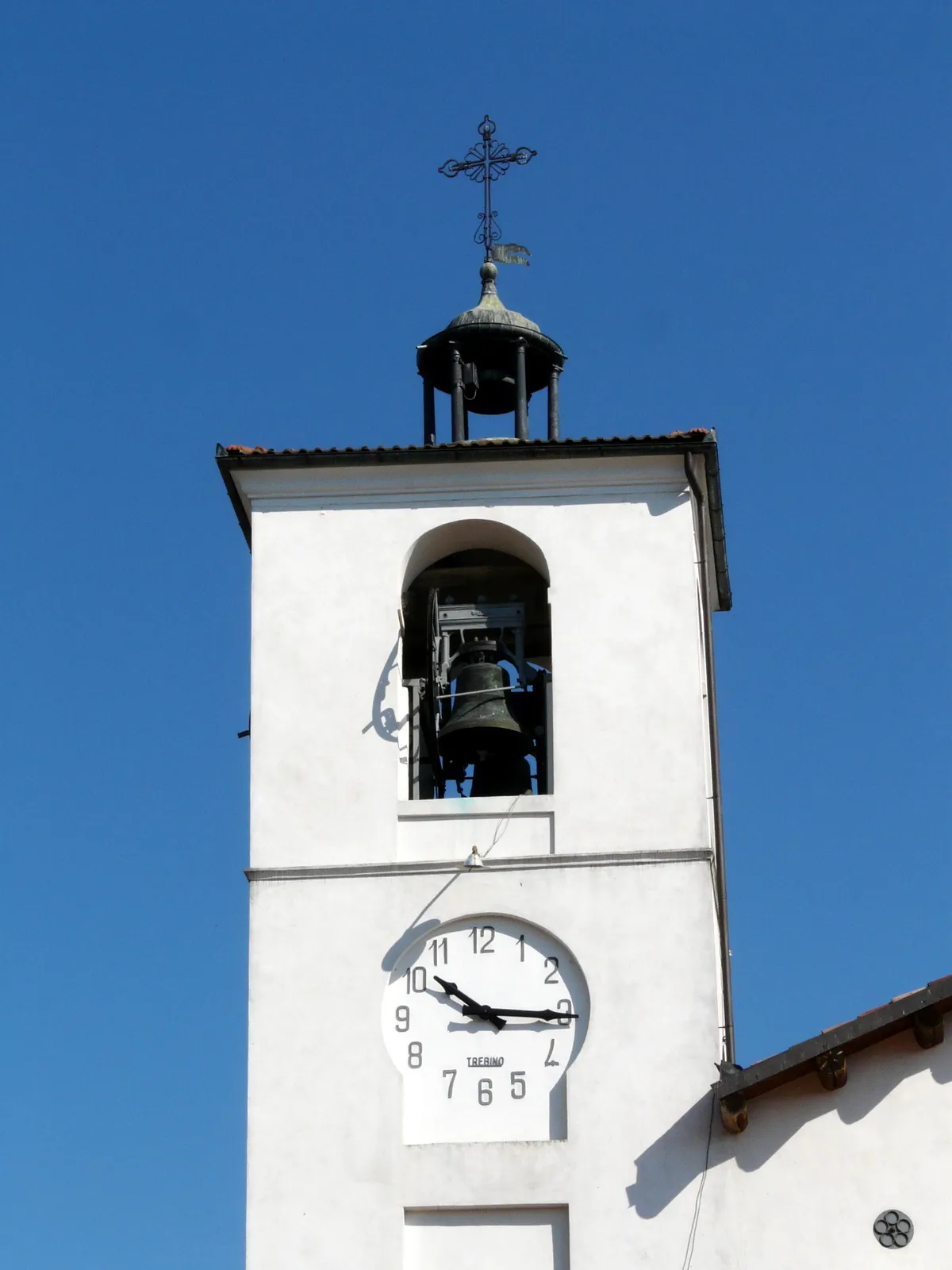 Photo showing: Campanile della chiesa di San Nicolao, Tassarolo, Piemonte, Italia