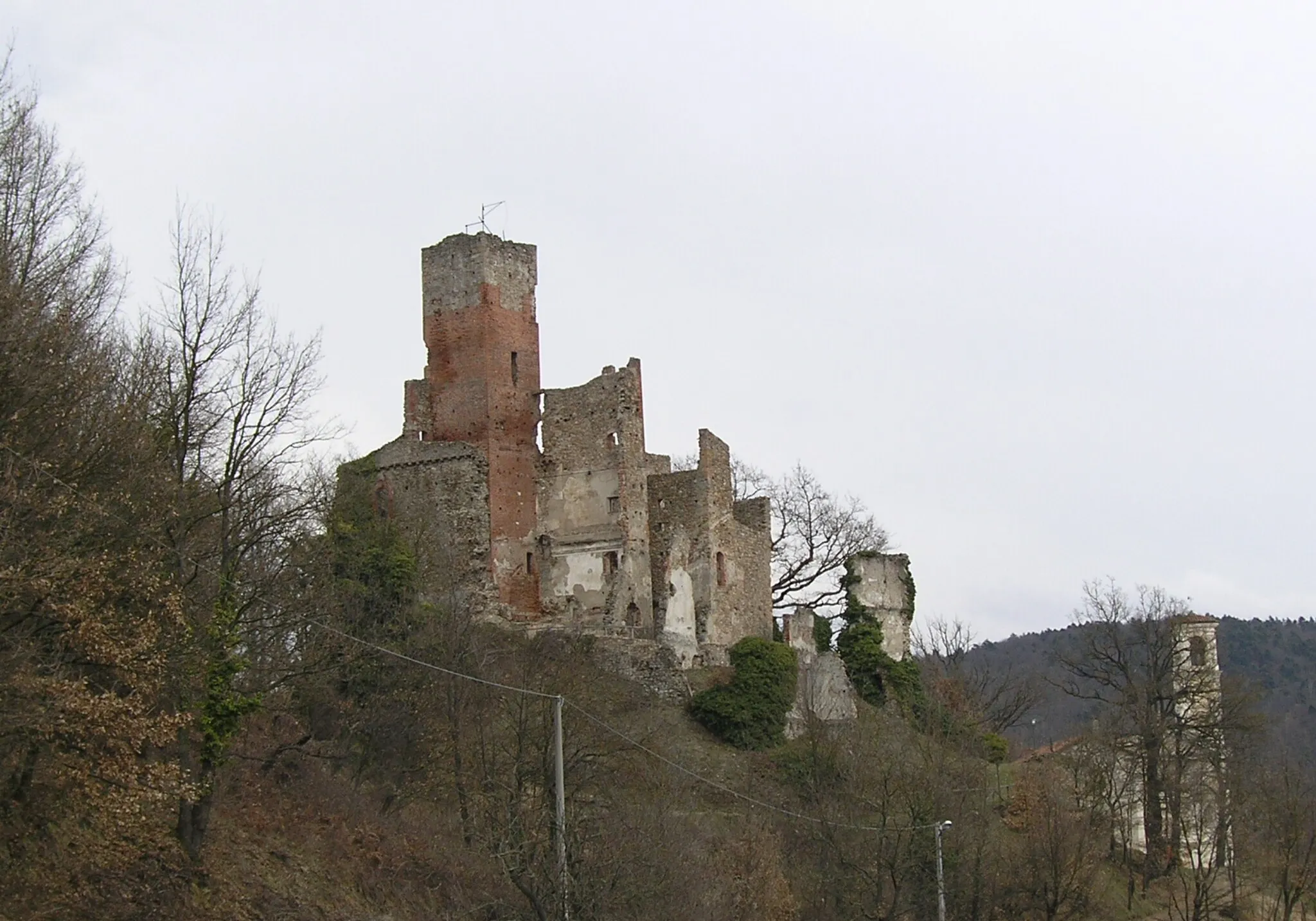 Photo showing: View of the ruins of the Nucetto castle (Italy)