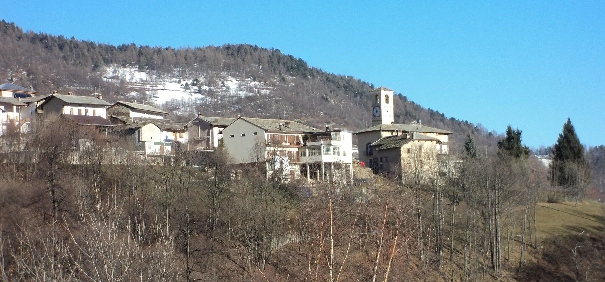 Photo showing: Panorama di La Ruata, una delle frazioni principali di Pramollo in provincia di Torino