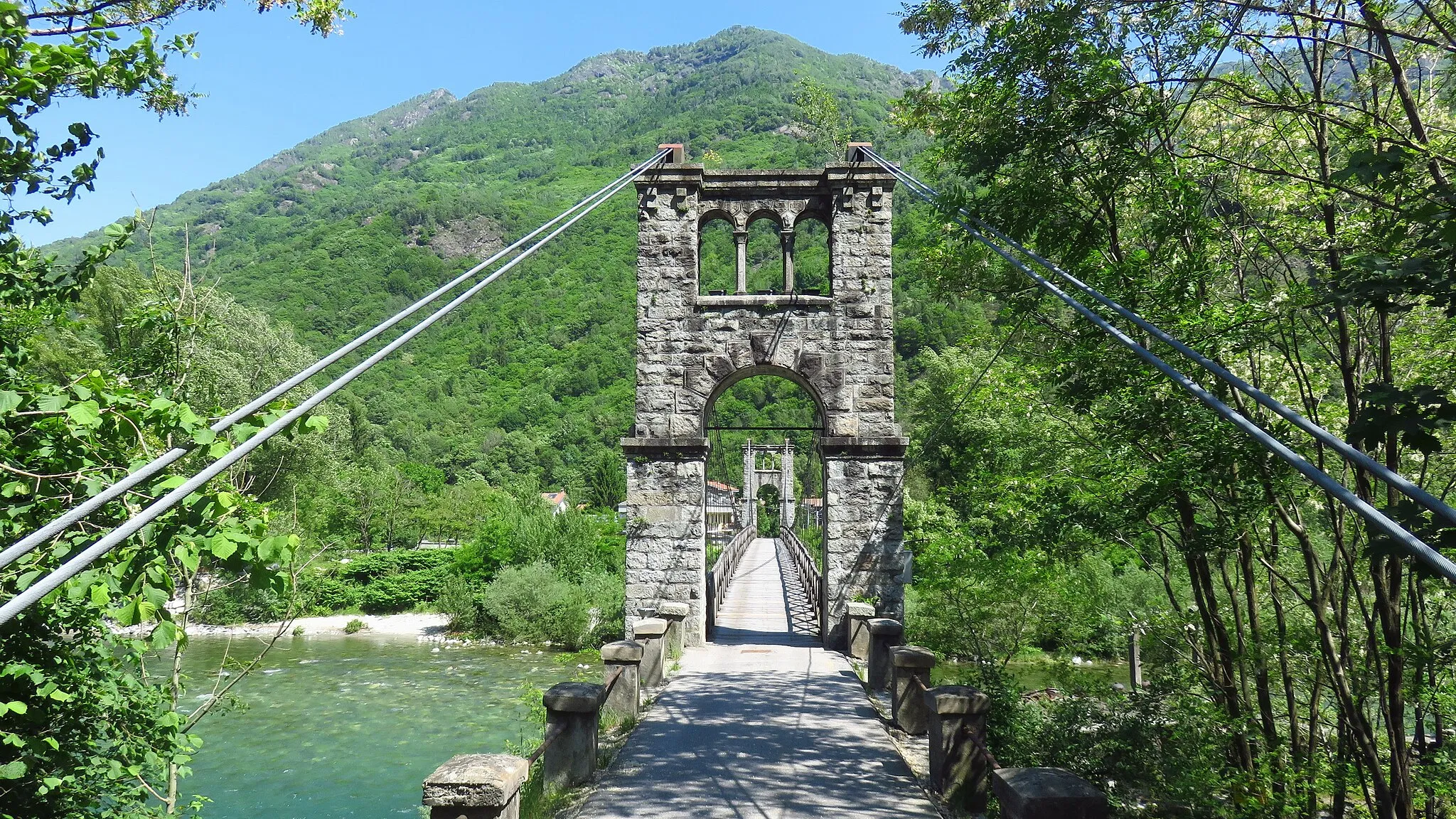 Photo showing: Varallo Ponte pensile di Morca sul fiume Sesia