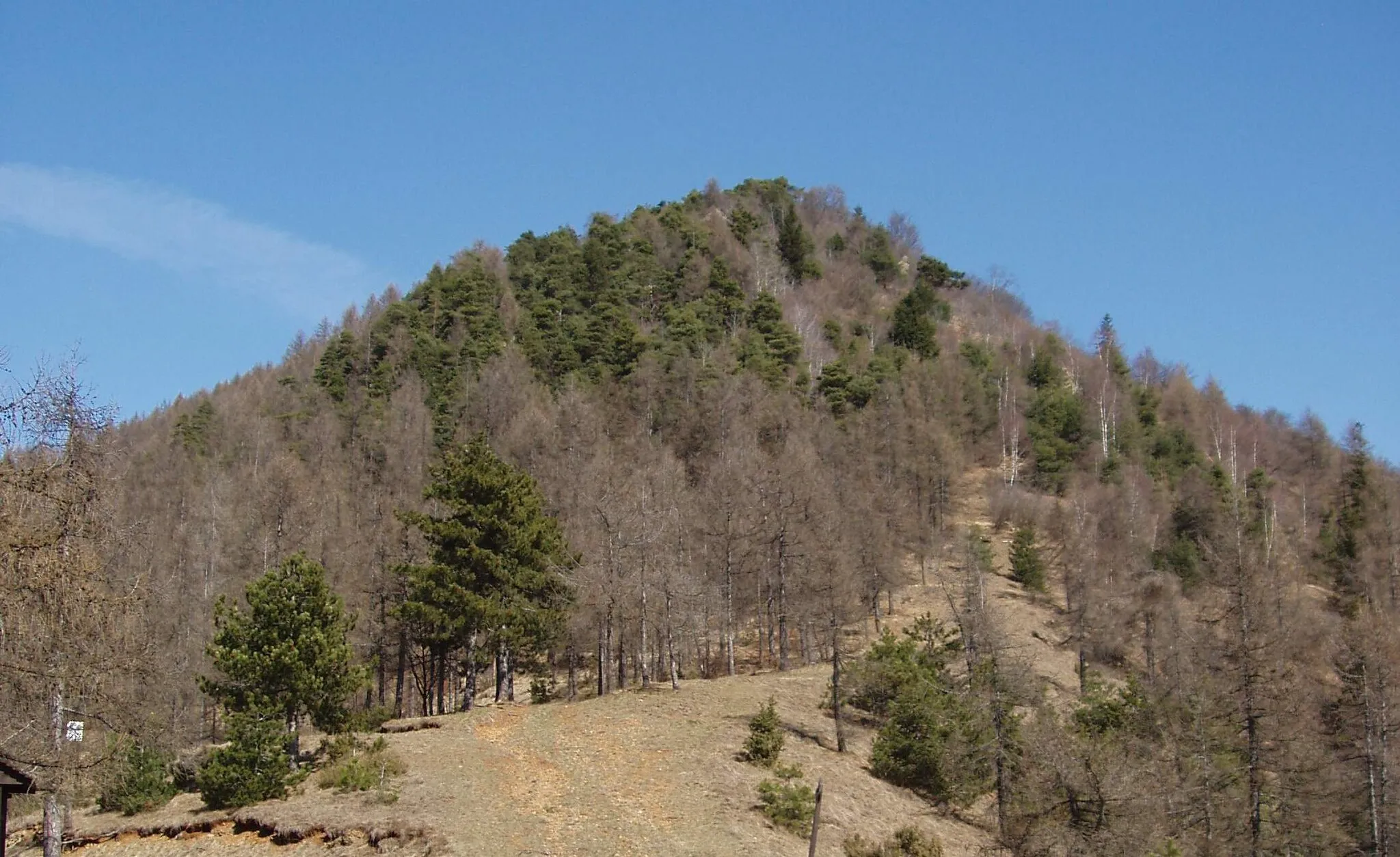 Photo showing: South ridge of Mount Arpone (fom the sanctuary of Madonna della Bassa - Rubiana, Piedmont, Italy)