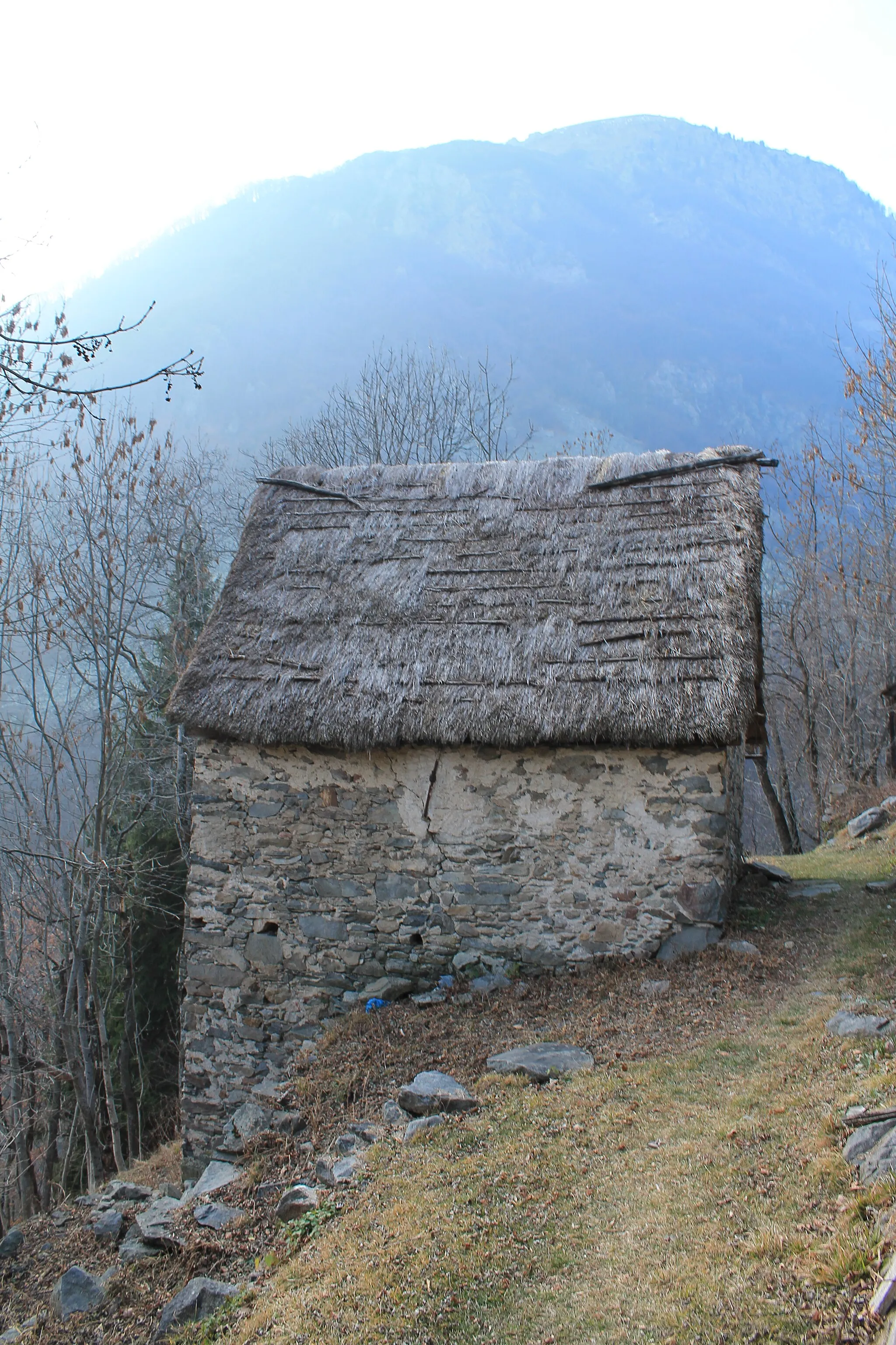 Photo showing: An old house with a rye straw roof, Valdieri (Italy)