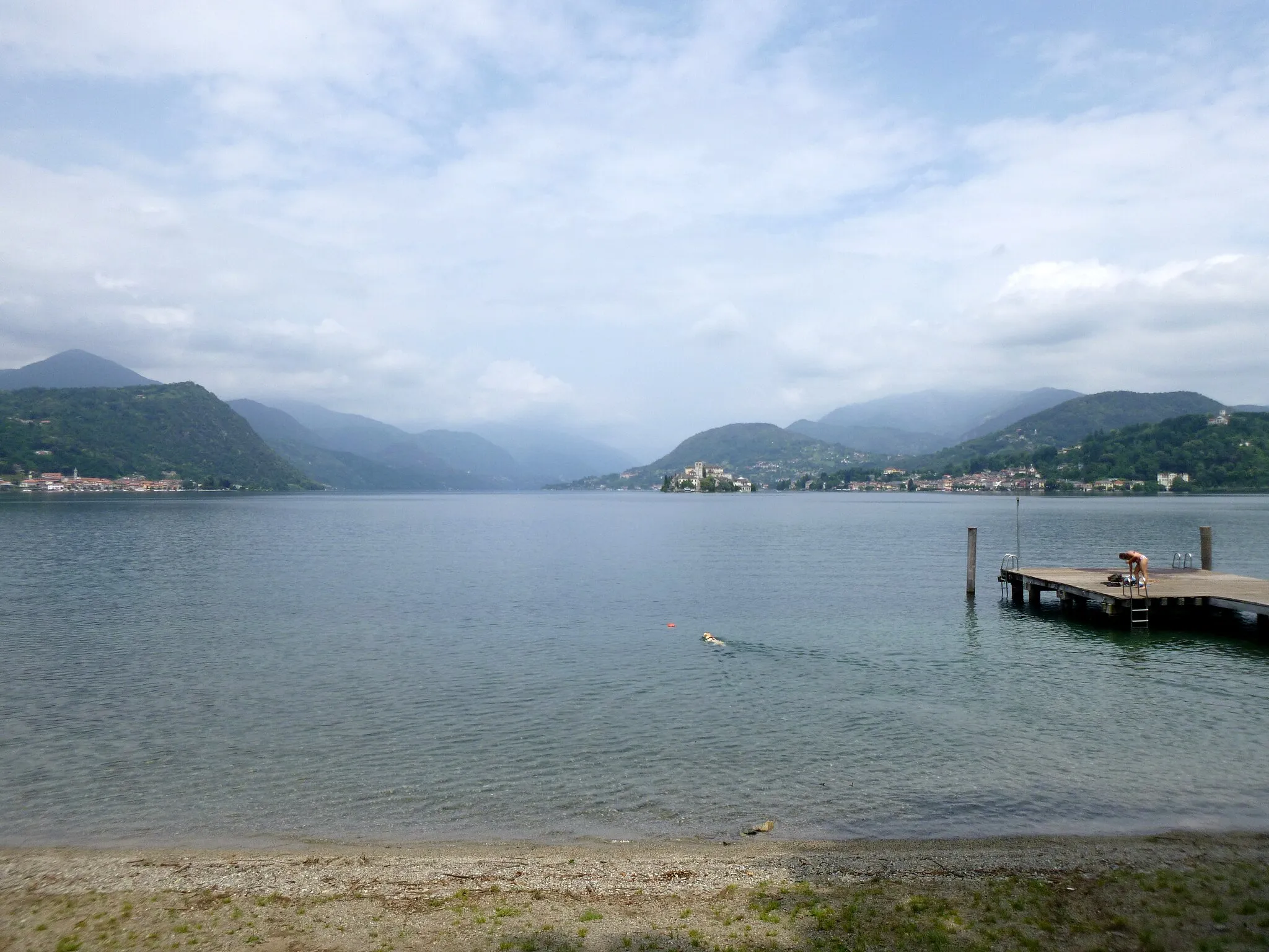 Photo showing: Lago d'Orta in summer as seen from Lagna beach