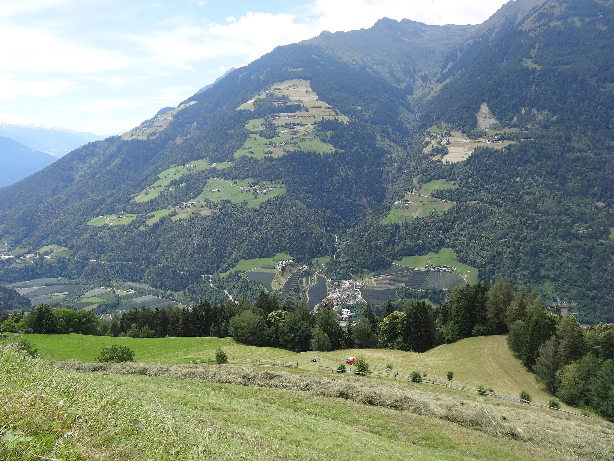 Photo showing: Landscape near Saltaus, Italy. Steep side valley Saltausertal, a side valley of Passeiertal.