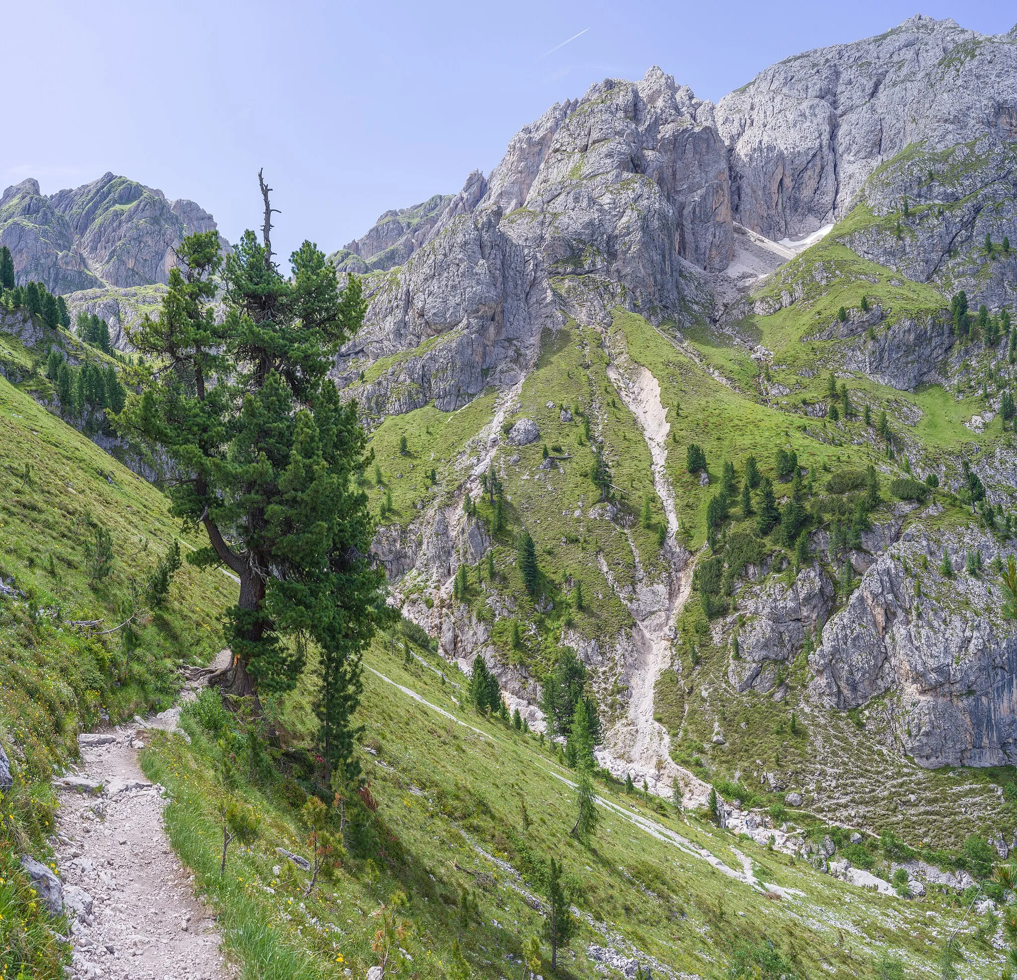 Photo showing: To the Forcela de Pütia in Val Badia, South Tyrol - Unesco World Heritage Dolomites, Puez-Geisler Nature Park.