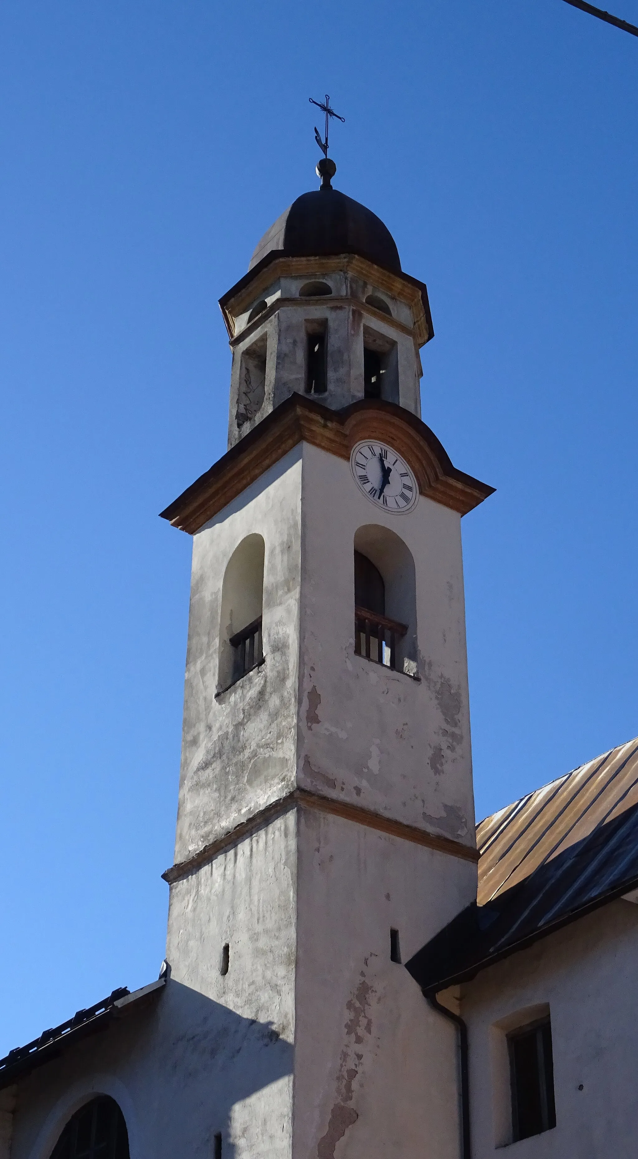 Photo showing: Almazzago (Commezzadura, Trentino, Italy), Saint Roch church - Belltower