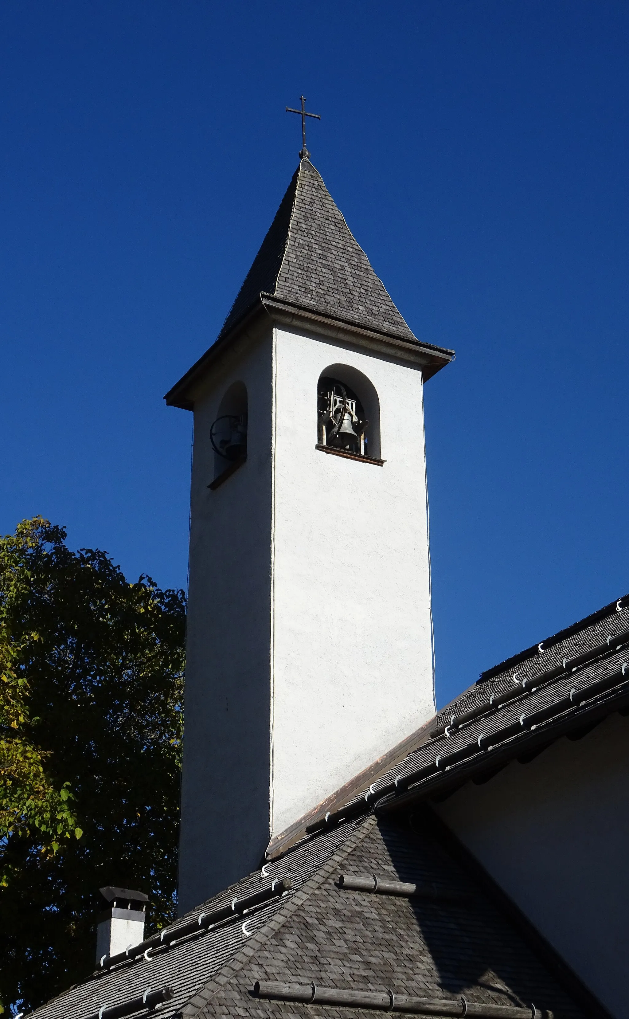 Photo showing: Sant'Antonio di Mavignola (Pinzolo, Trentino, Italy), new Saint Anthony the Great church - Belltower