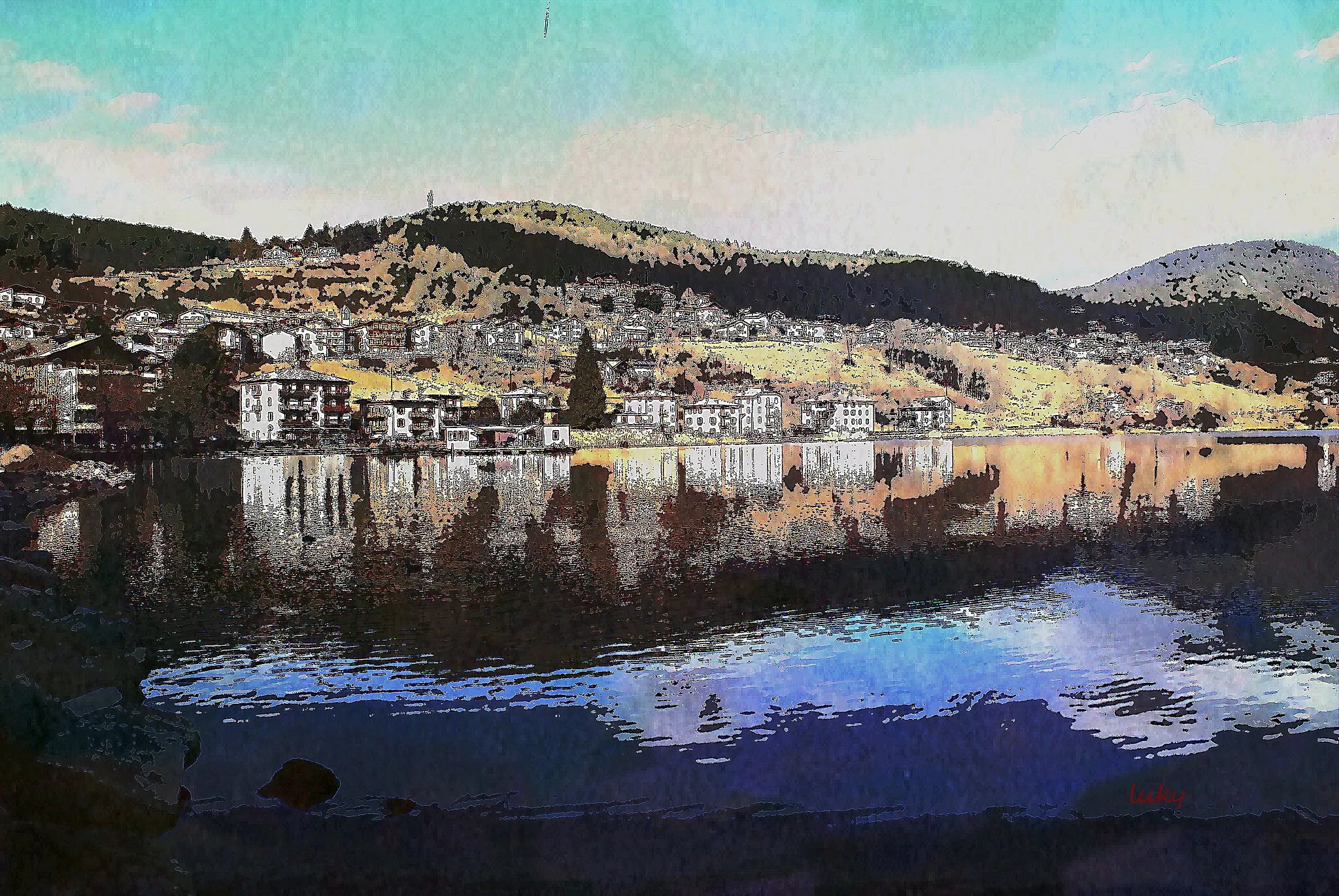 Photo showing: dipingendo il lago