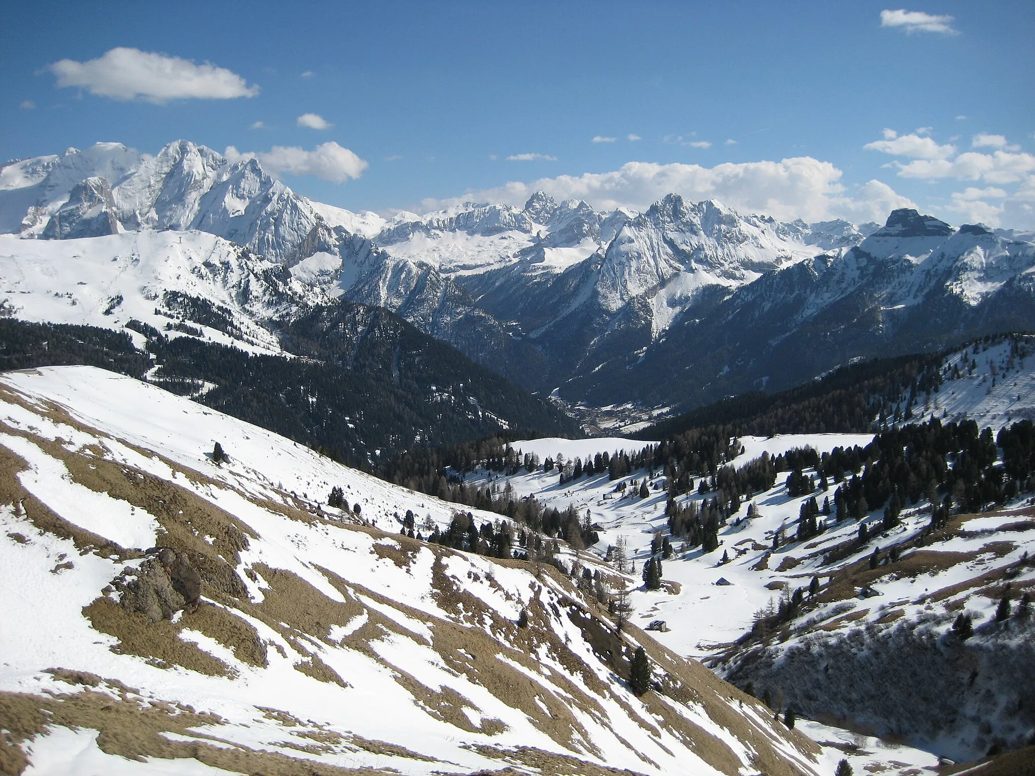 Photo showing: View of Marmolada from Passo Sella