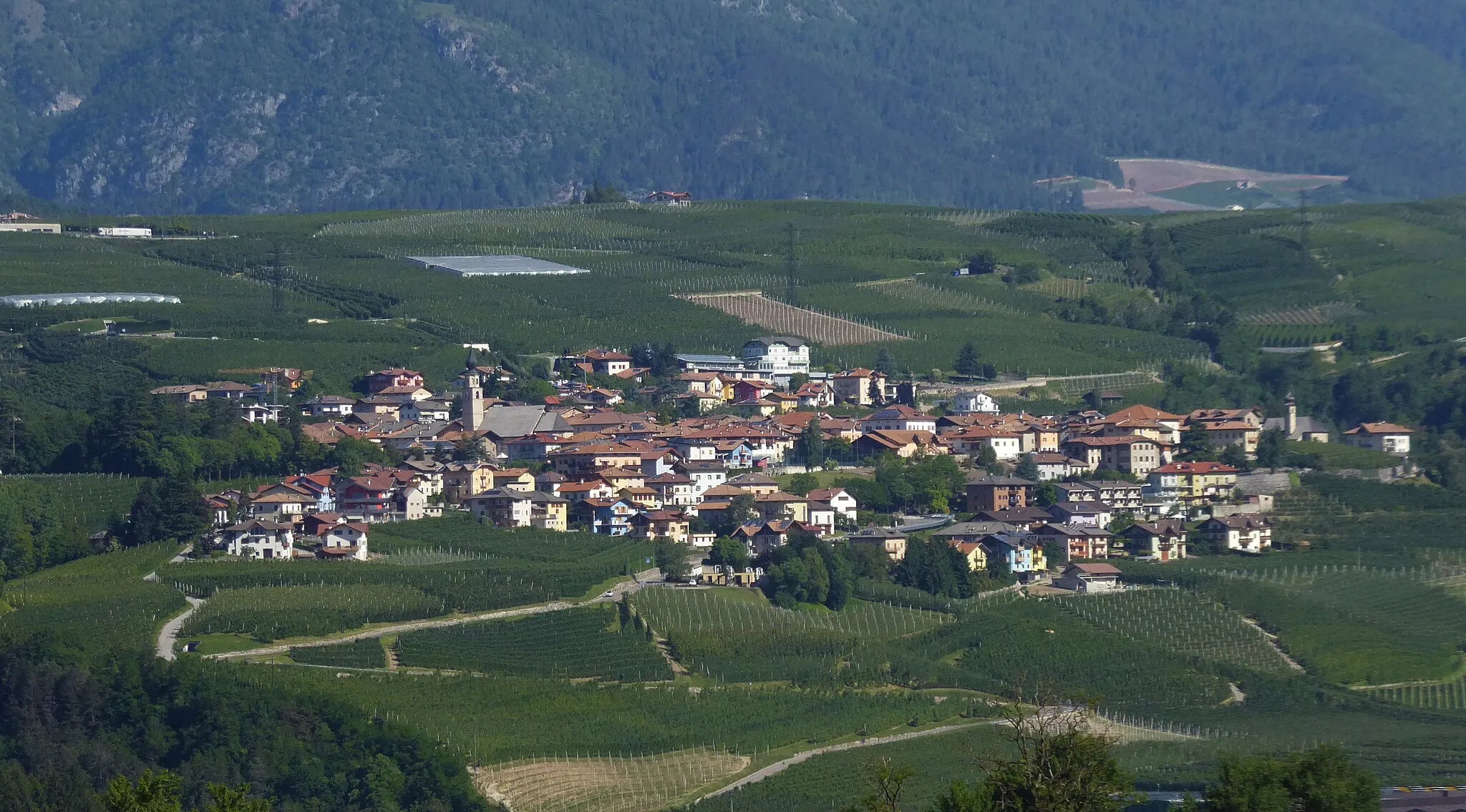 Photo showing: View from Masi di Vigo (Ton): the town of Denno