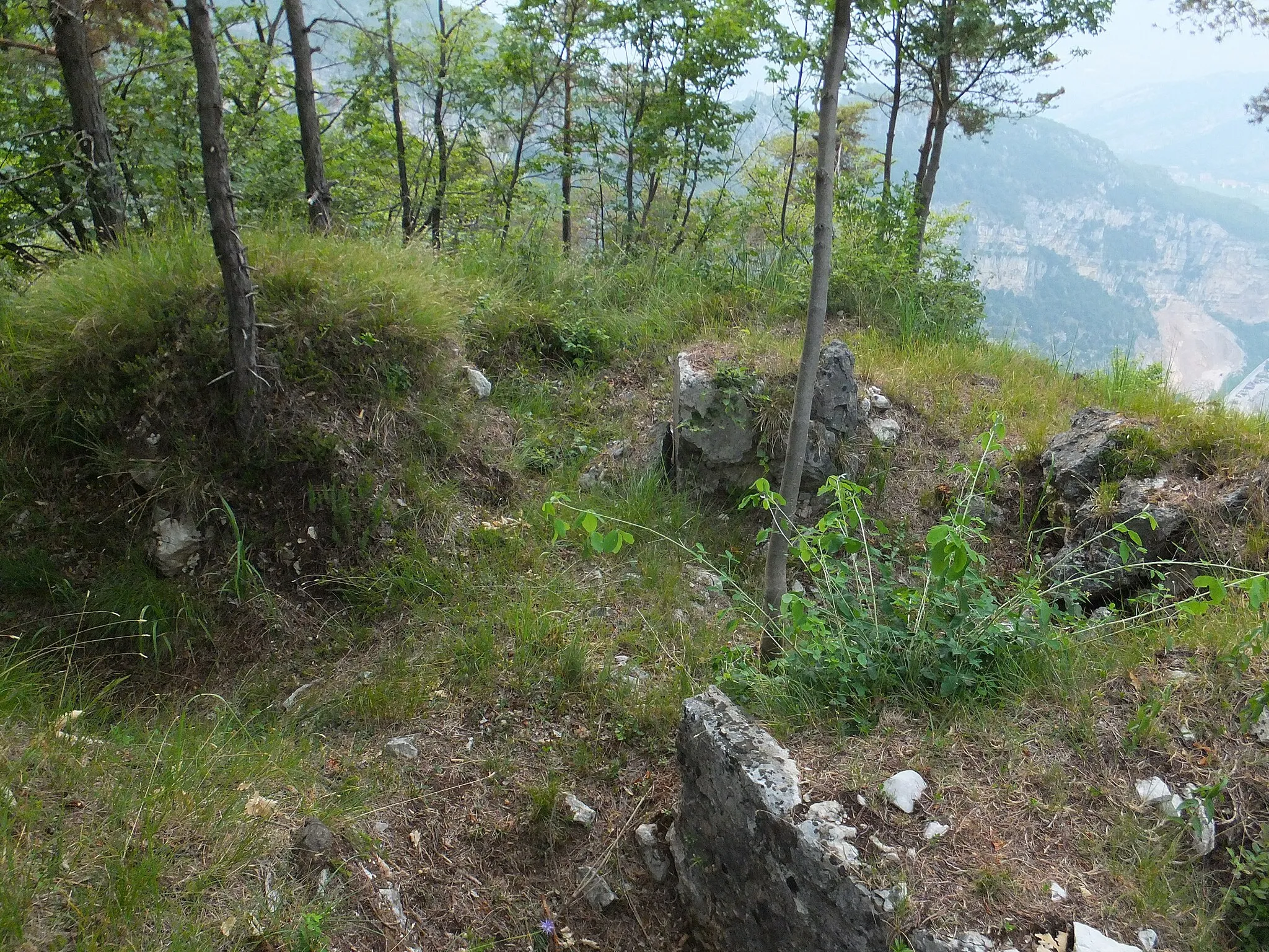 Photo showing: Remains of trenches from the World War I on hillsides of Doss Alto di Nago