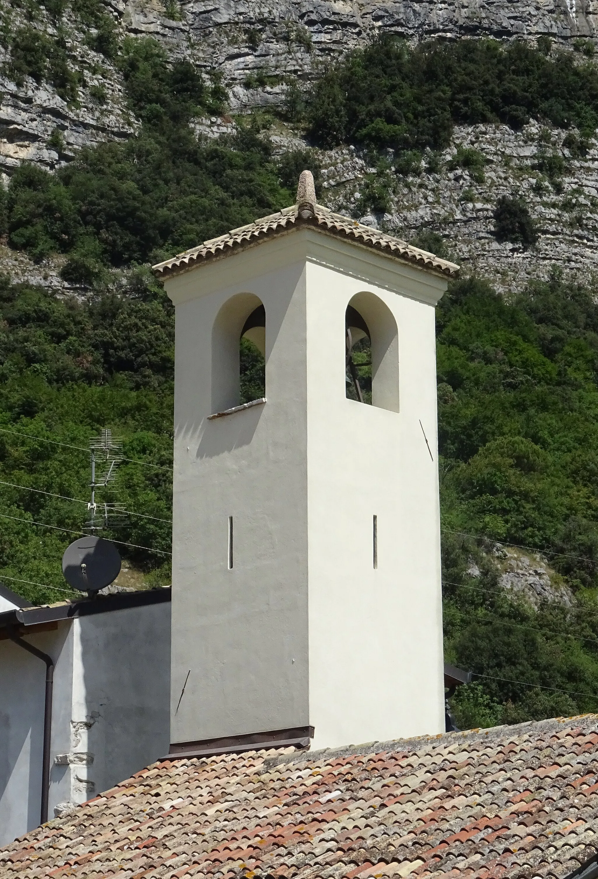 Photo showing: Preabocco (Brentino Belluno, Veneto, Italy), Our Lady of Graces church - Belltower