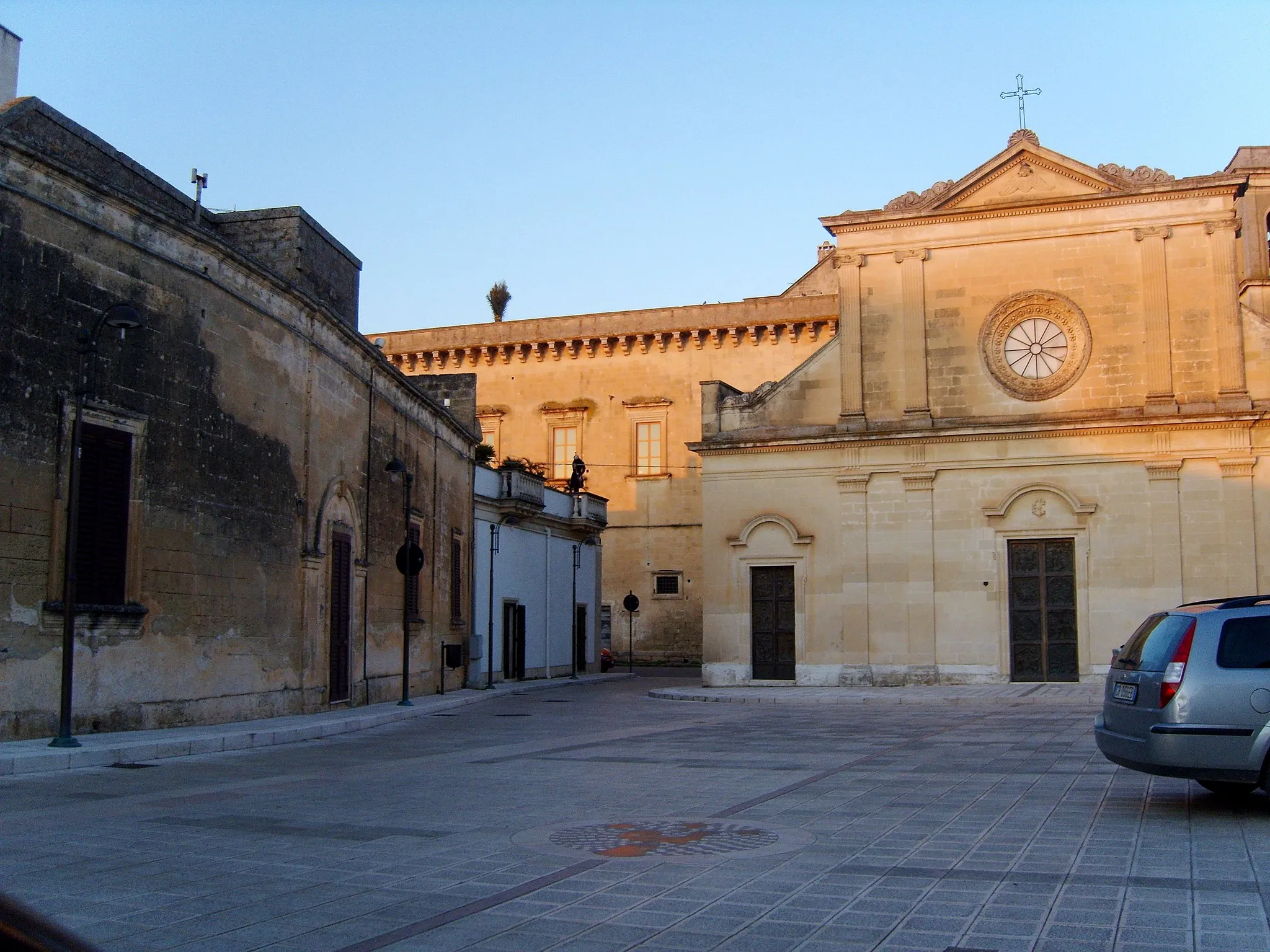 Photo showing: San Michele Square and Church of Maria Santissima Immacolata Galugnano, frazione of San Donato di Lecce, Province of Lecce - Apulia (Italy)