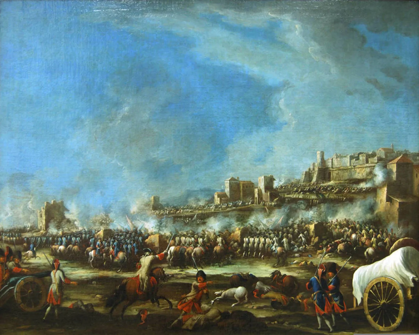 Photo showing: The Battle of Bitonto by Italian battle painter Giovanni Luigi Rocco. Museo del Ejercito, Toledo.