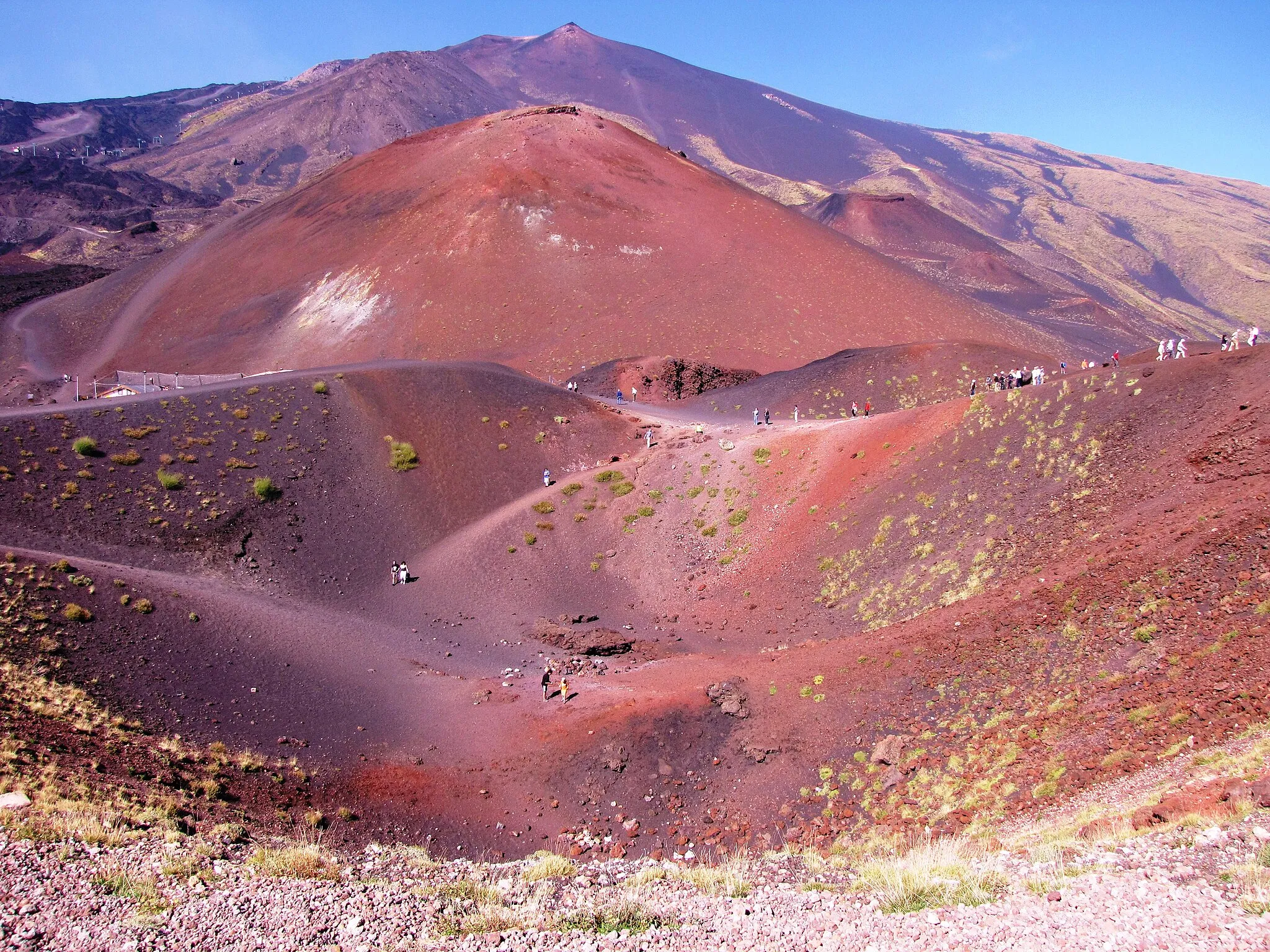 Photo showing: crater of Mount Etna,Sicily during eruptions of 2001-2002